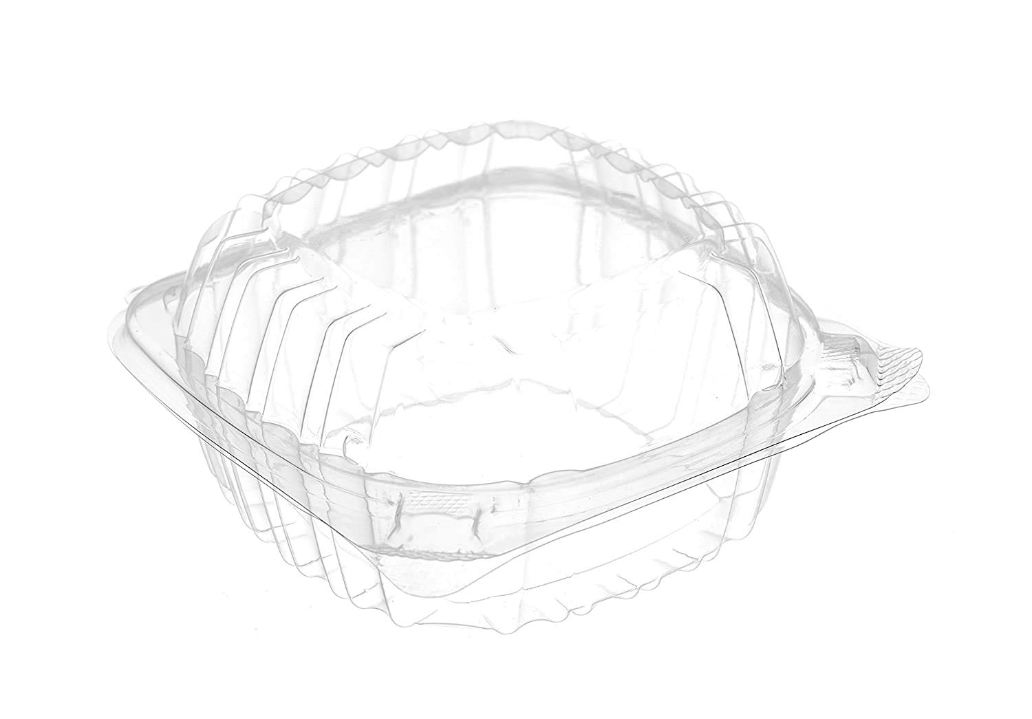 EcoQuality 6x6 Inch Clear Plastic Clamshell Takeout Food Containers - Heavy Duty, Recyclable Polystyrene for Restaurants, Bakeries & Catering (Pack of 500) | Perfect for Takeout Meals, Cupcakes, Salads, Sandwiches & Fresh Fruit Display