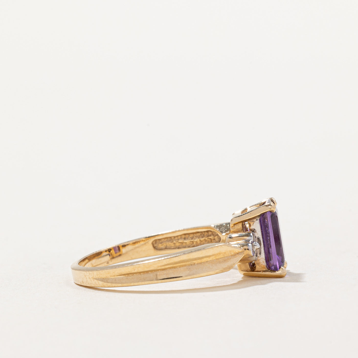 1.35ct Amethyst & 0.04ct Diamond Ring - Size 7.5 | Elegant Purple Gemstone Jewelry for Women | Perfect for Valentine's Day, Anniversary & Special Occasion Gifts