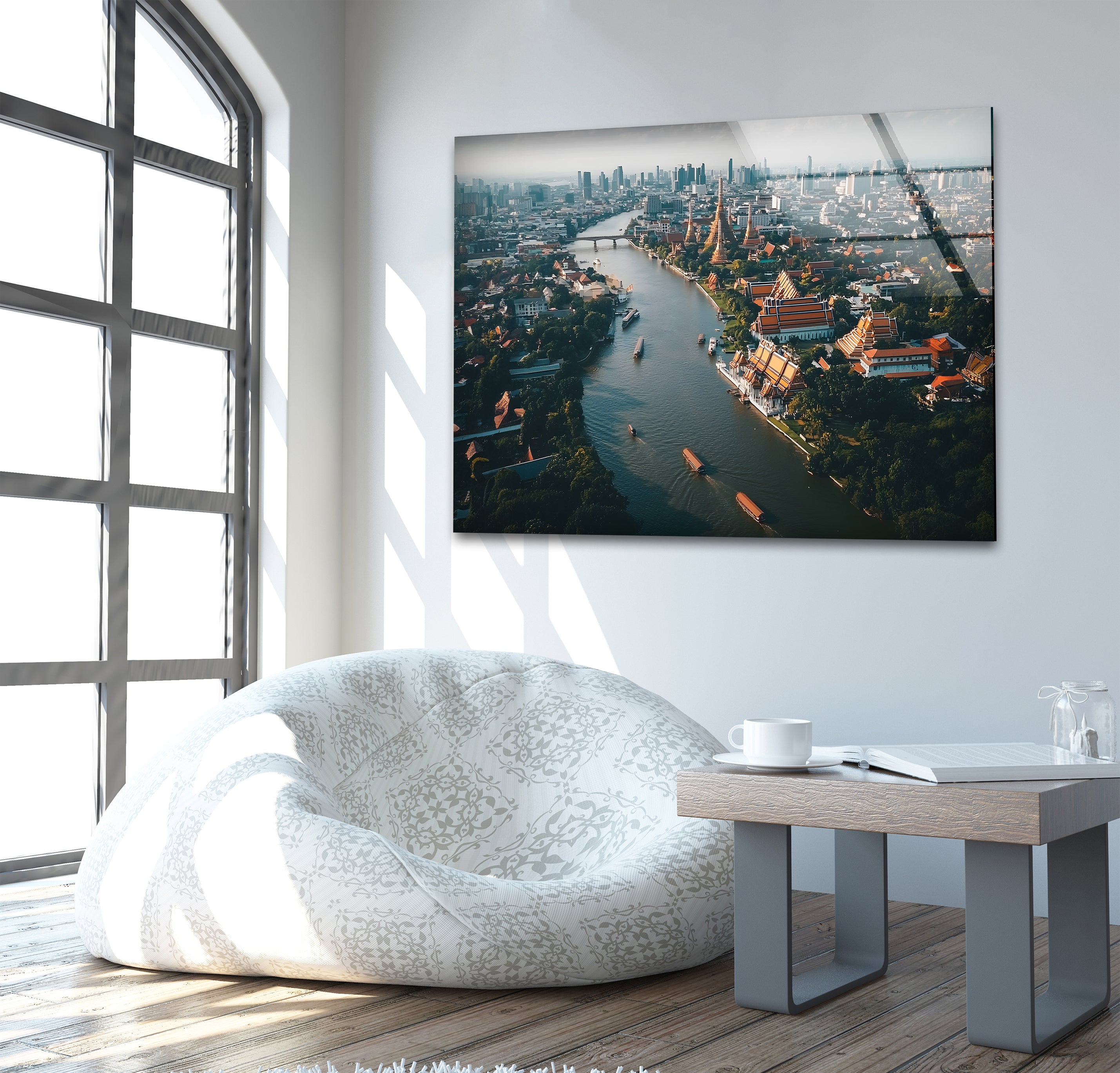 Bangkok Landscape Glass Wall Art - Stunning Thai Cityscape Decor for Living Room, Bedroom & Office - Perfect Modern Home & Office Wall Decor