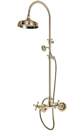 Vintage Kensington Brass Shower Faucet Set - Classic Retro Style Bathroom Fixture for Antique & Traditional Home Decor