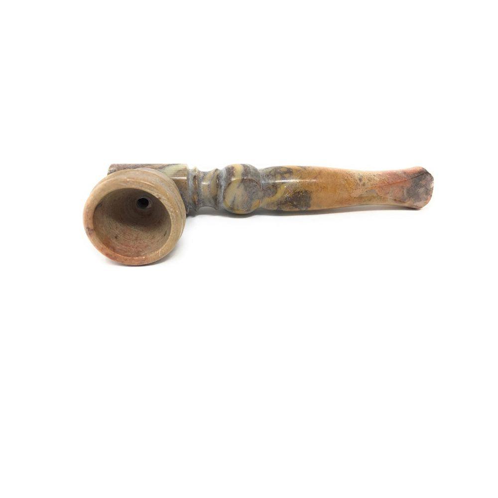 Hand Carved 5 Inch Marble Finish Soapstone Tobacco Pipe by Matchpipe - Premium Collectible Smoking Pipe for Relaxation & Gifting