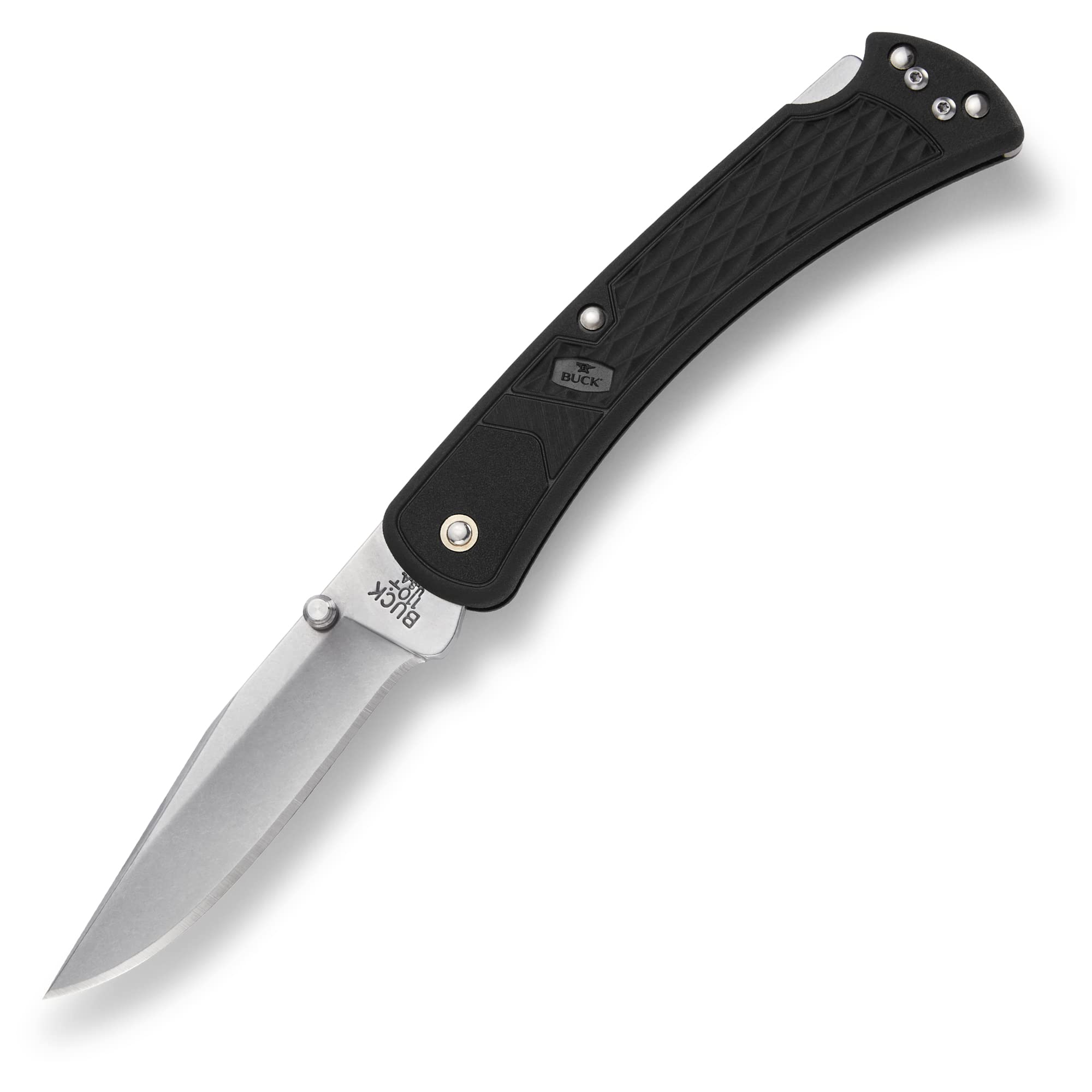 Buck Knives Slim Select Lockback Pocket Knife - Thumb Studs & Reversible Deep Carry Clip - EDC, Camping, Hiking & Outdoor Activities