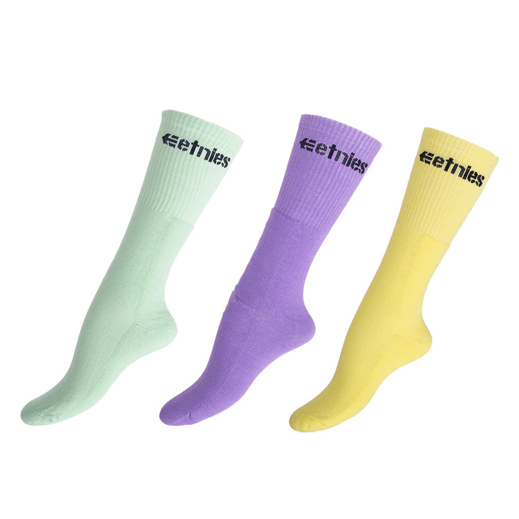 Etnies Classic Logo Socks Pack of 3 - Comfortable Skateboard Socks for Men & Women - Perfect for Skateboarding, Casual Wear & Sports