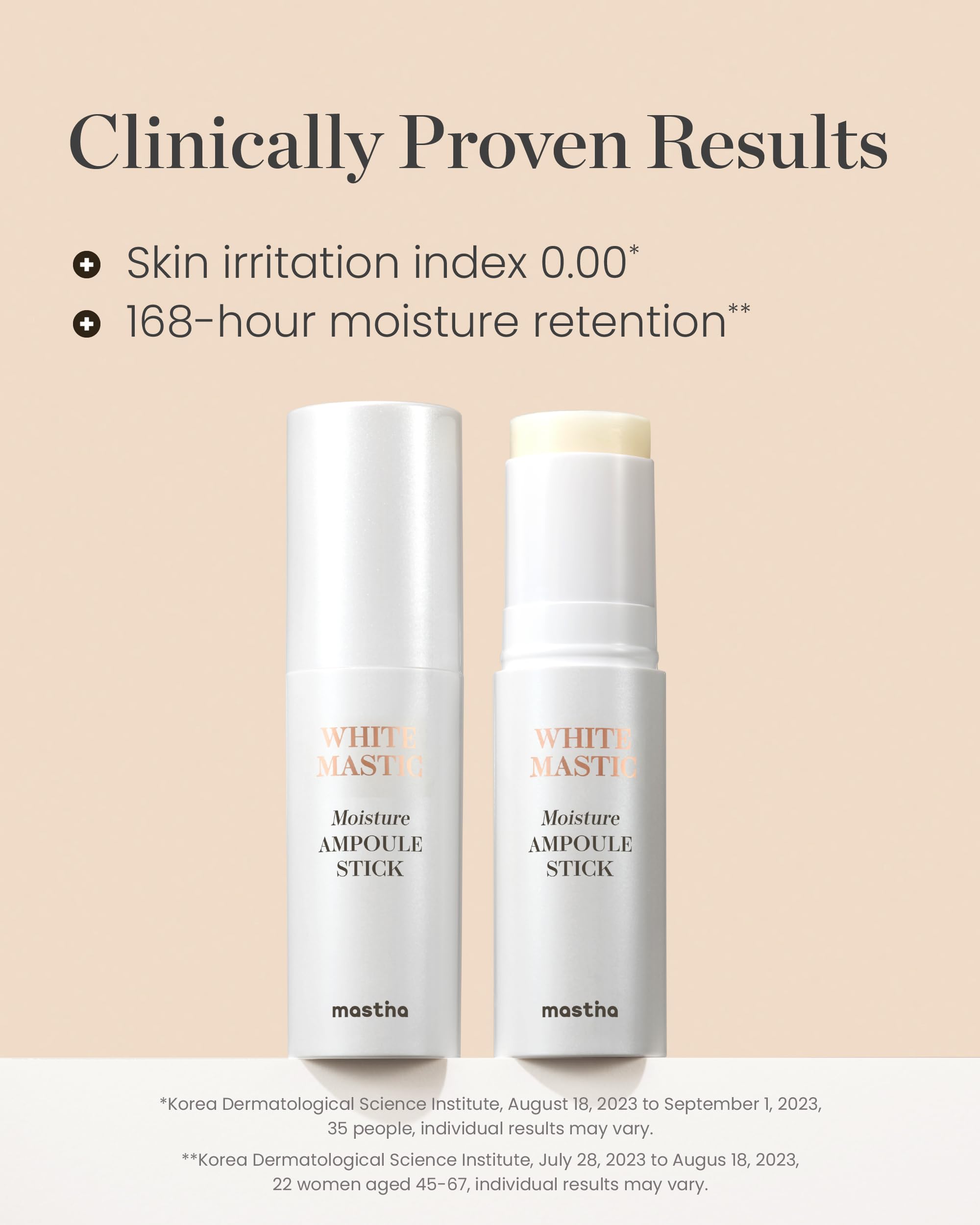 MASTINA White Mastic Moisture Ampoule Stick 0.35oz - Anti-Wrinkle, Firming & Hydrating Korean Skincare Serum for Face, Lips, Eyes & Neck | Vegan Collagen Balm for Glowing Skin | Perfect for Daily Skincare Routine & Travel