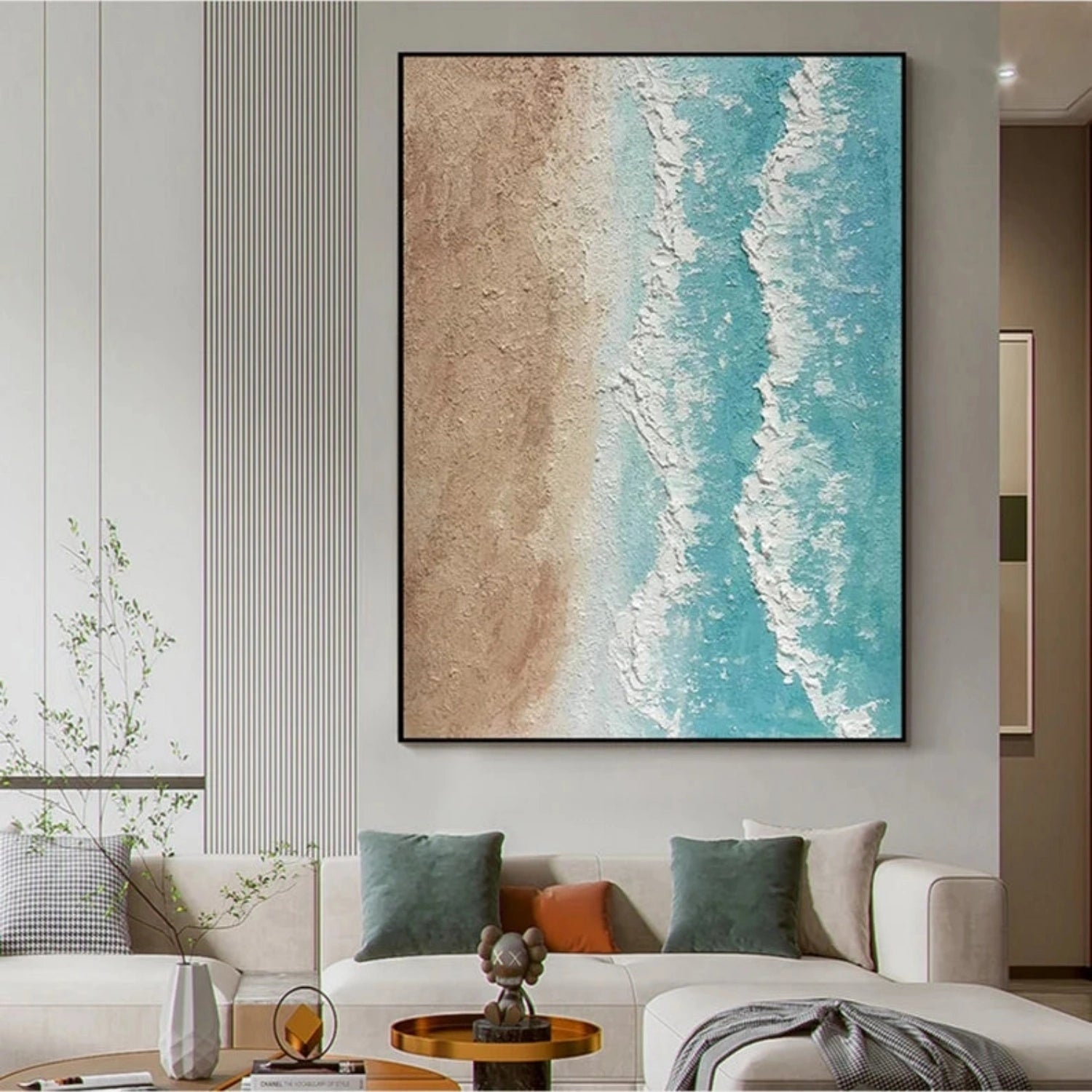 Ocean and Sky Painting #OS 228 - Handmade Canvas Wall Art for Home & Office Decor - Perfect for Living Room, Bedroom, or Office Wall Decor