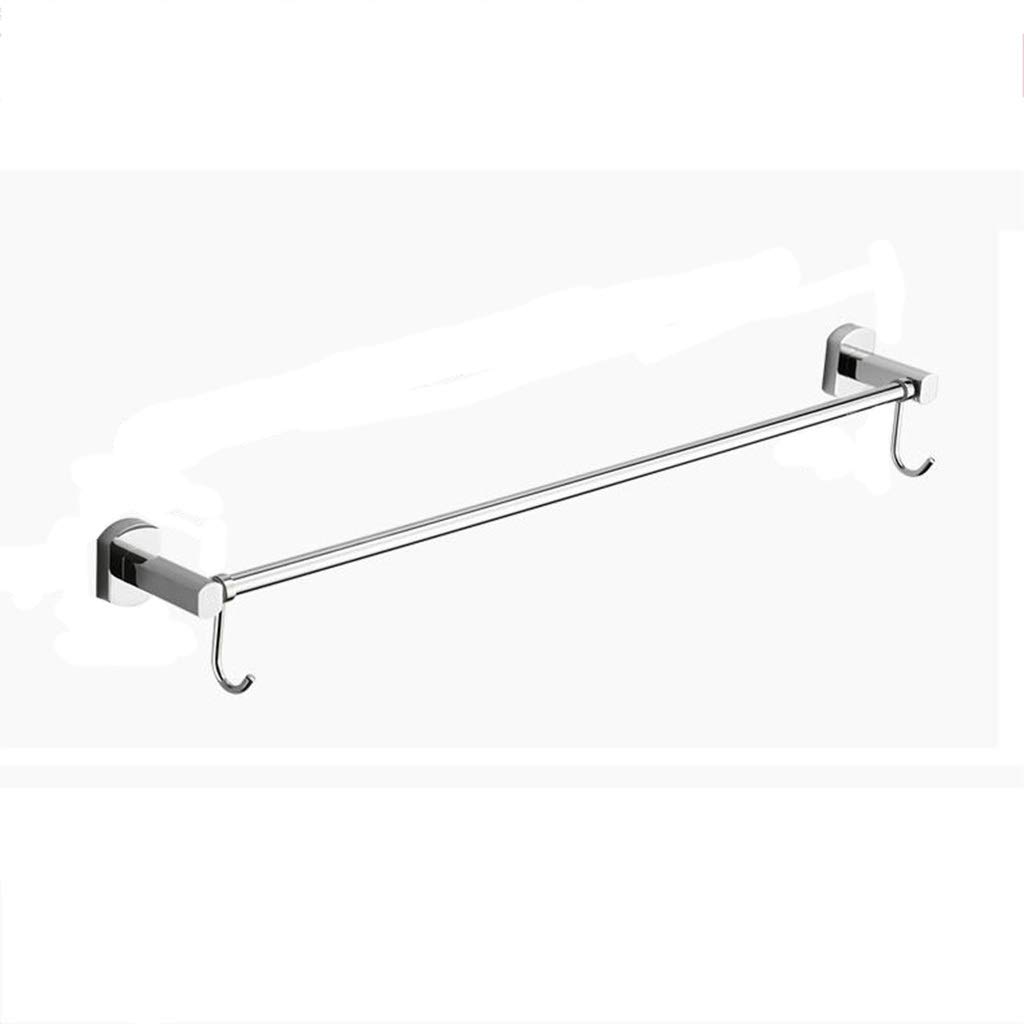 MGMDIAN Single Layer Towel Rail with Hook - Brass Wall Mounted Towel Holder Rack, Bright Silver Chrome Finish (40cm) - Perfect for Bathroom, Kitchen, or Laundry Room Organization