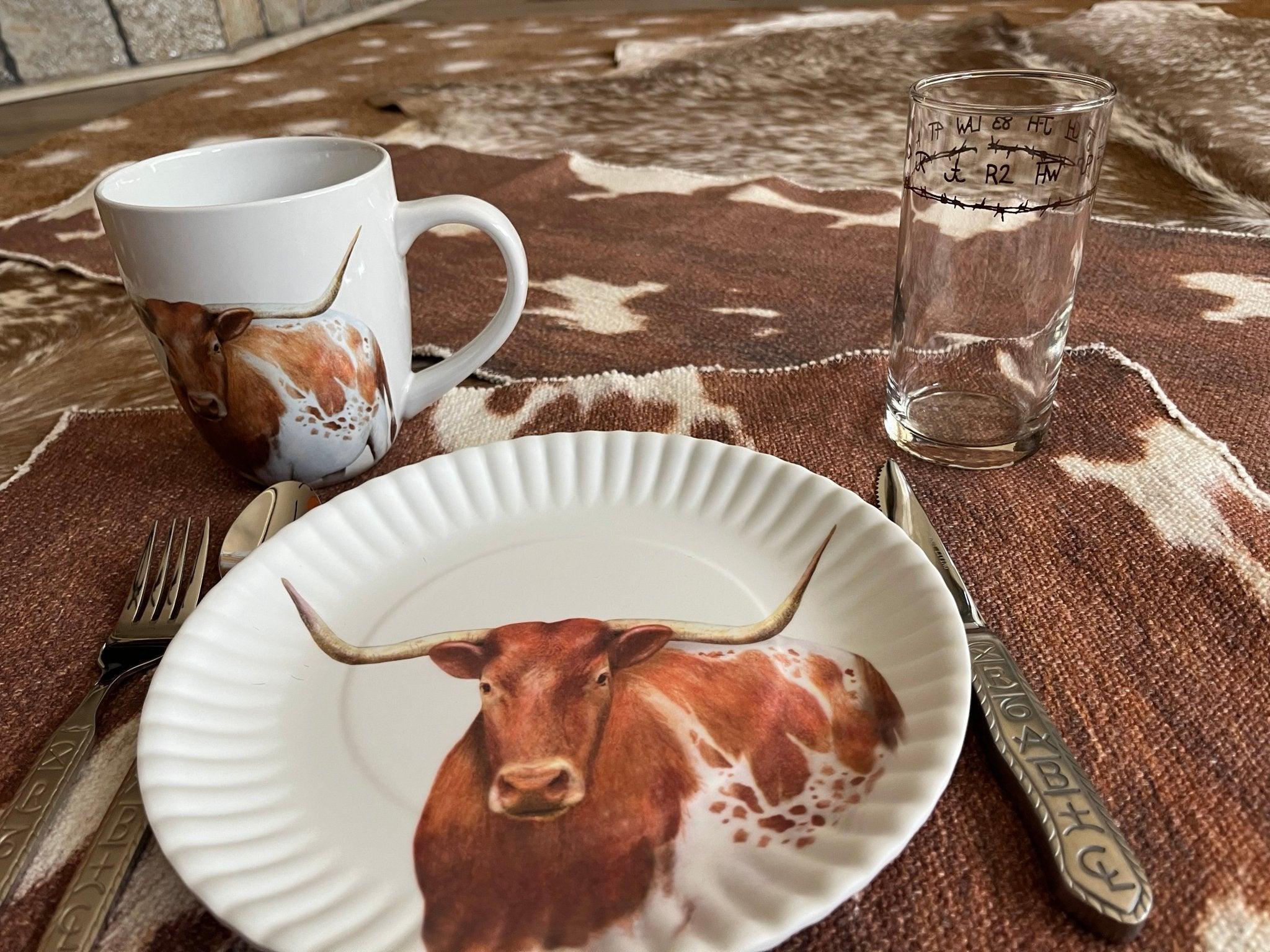 Ranch Western Style Melamine Plates - Durable & Stylish Dinnerware for Outdoor Dining, Camping, and Western Themed Parties