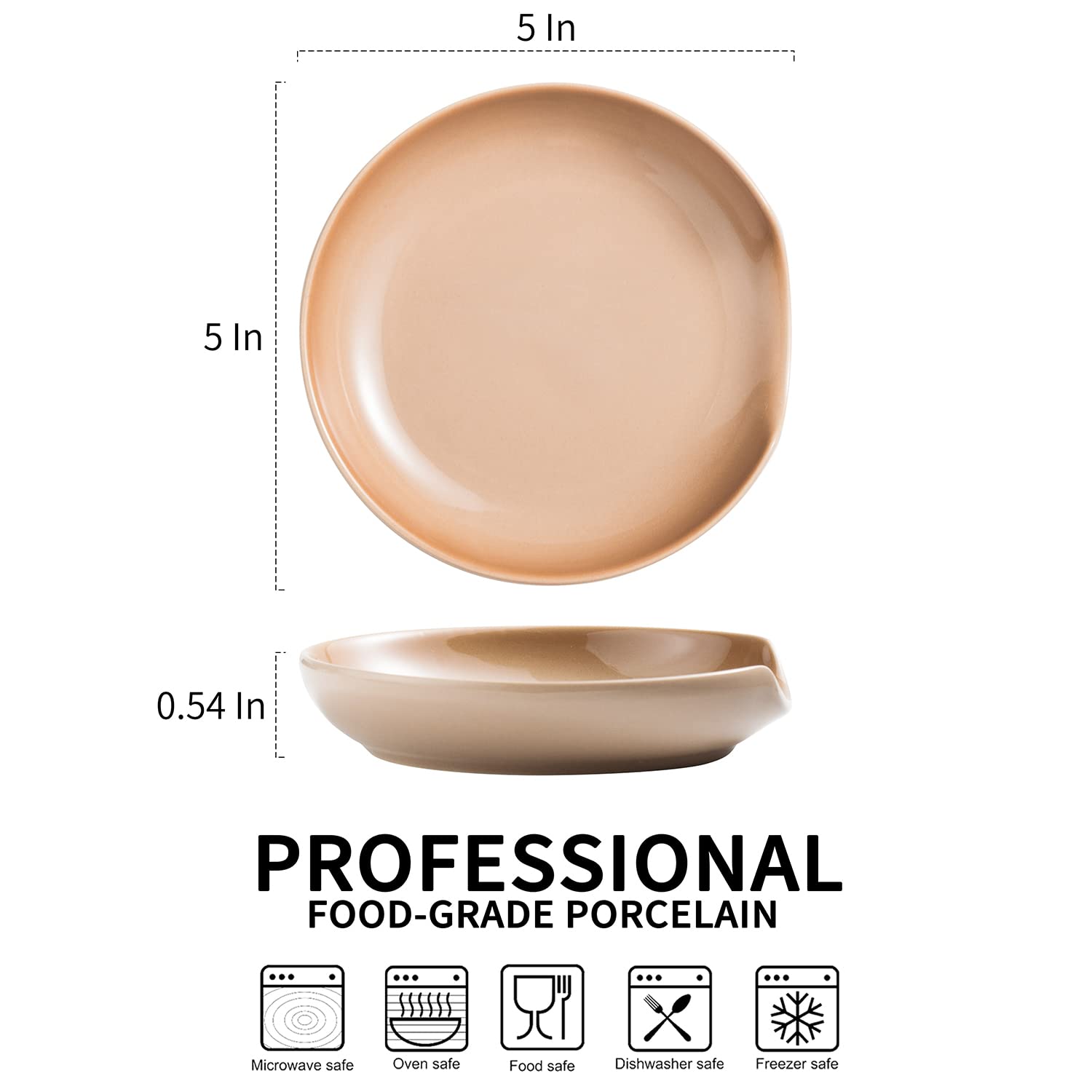 Gomakren 5-Inch Large Spoon Holder for Stove Top - Spatula & Ladle Organizer, Cute Coffee Spoon Rest - Light Brown Kitchen Counter Decor - Perfect for Cooking, Baking & Coffee Making Accessories
