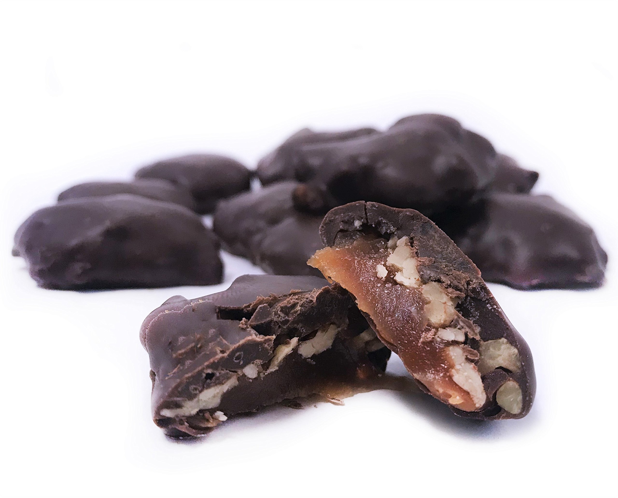 Gourmet Pecan Caramel Clusters with Dark Chocolate by It's Delish - 1 lb Bag of Premium Nut Clusters | Perfect for Holiday Gifts, Party Snacks & Dessert Toppings