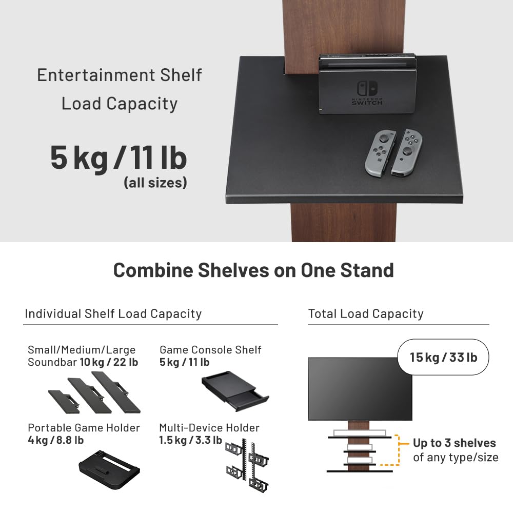 Large Wall Mount Entertainment Shelf for Models V2/V2 CASTER/V3/V5 - Holds DVD/Blu-ray Players, Game Consoles, DVR & Cable Box - Satin White Finish | Perfect for Living Room, Bedroom & Home Theater Organization