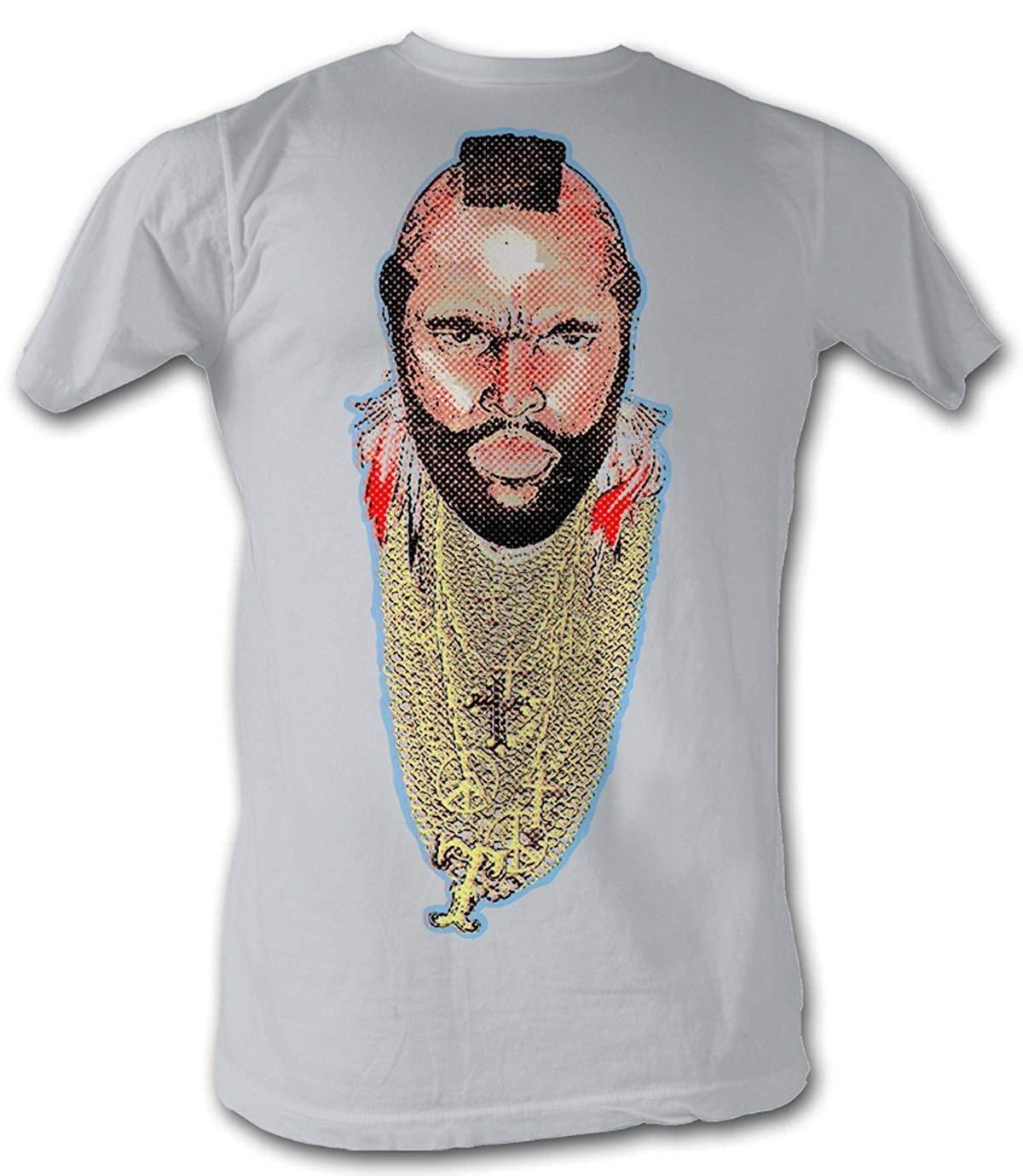 Mr. T T-Shirt - Official A-Team Graphic Tee for Men | 100% Cotton White Crewneck T-Shirt | Perfect for 80s Cosplay, Fan Gifts & Retro Fashion