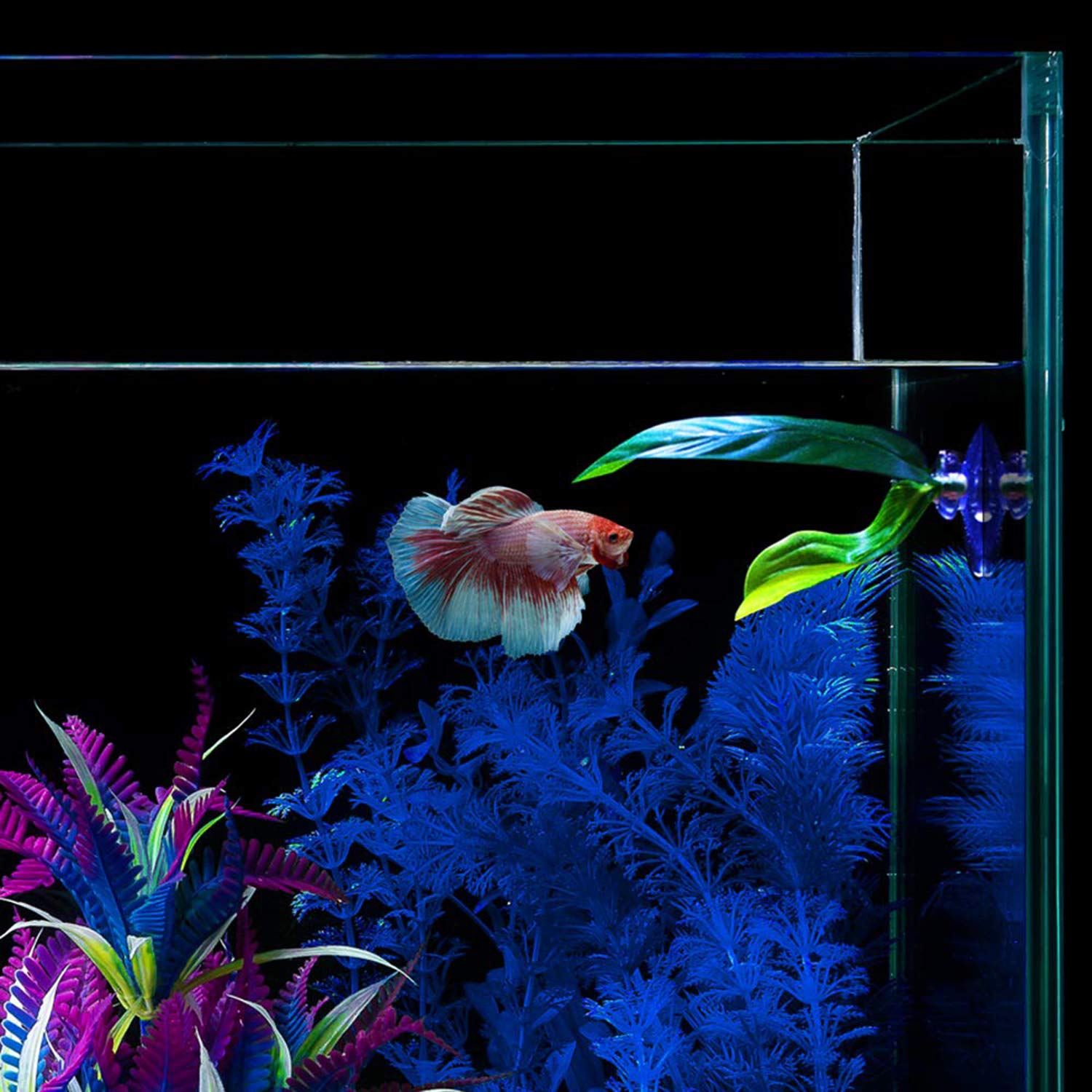 4pcs Betta Bead Leaf Hammock - Silk Betta Fish Leaf Lounger & Hideout Toy - Lightweight Realistic Aquarium Plants for Fish Tank Decor - Perfect for Betta Fish Resting & Playing