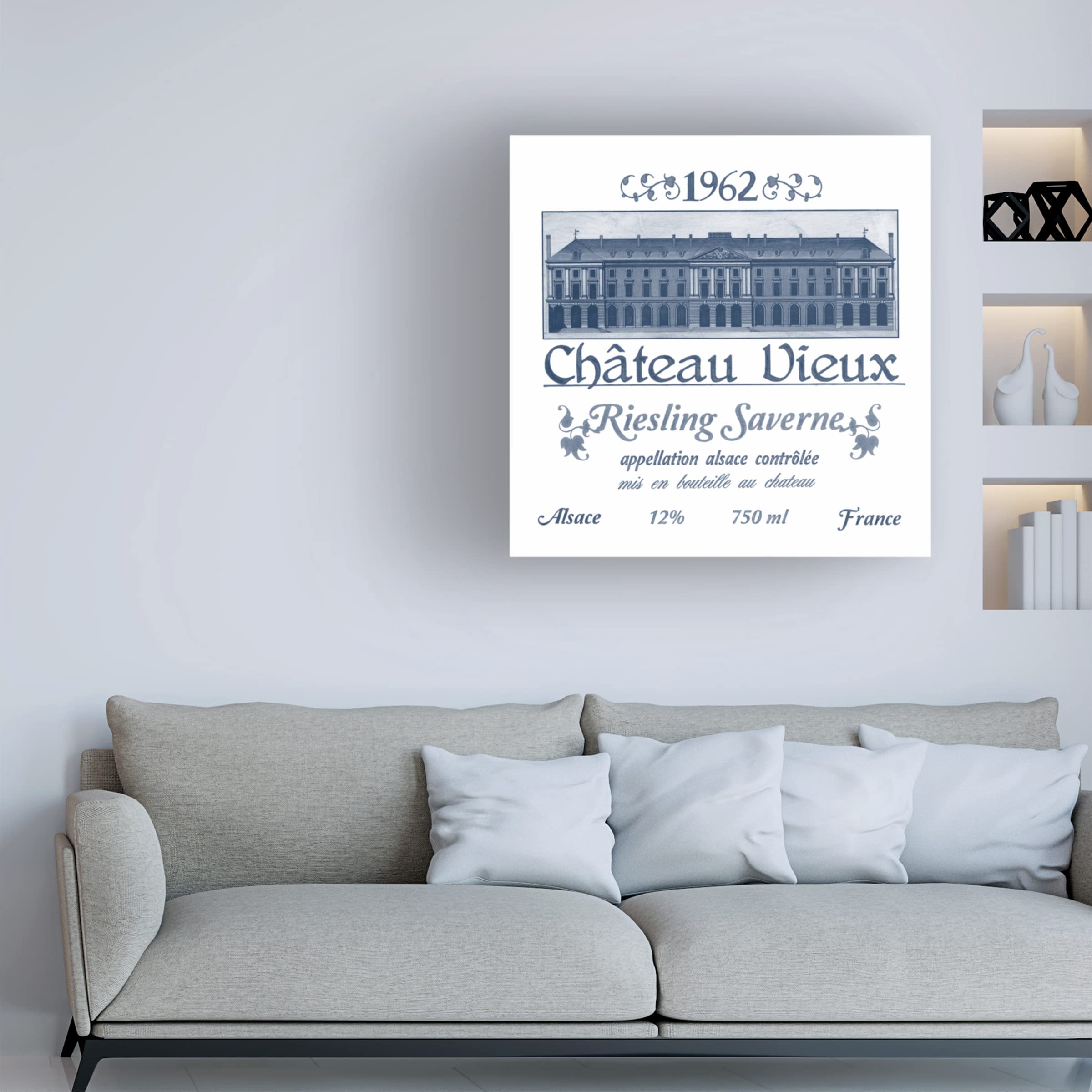 June Erica Vess Indigo Wine Labels VII Canvas Art - Perfect for Home & Office Decor