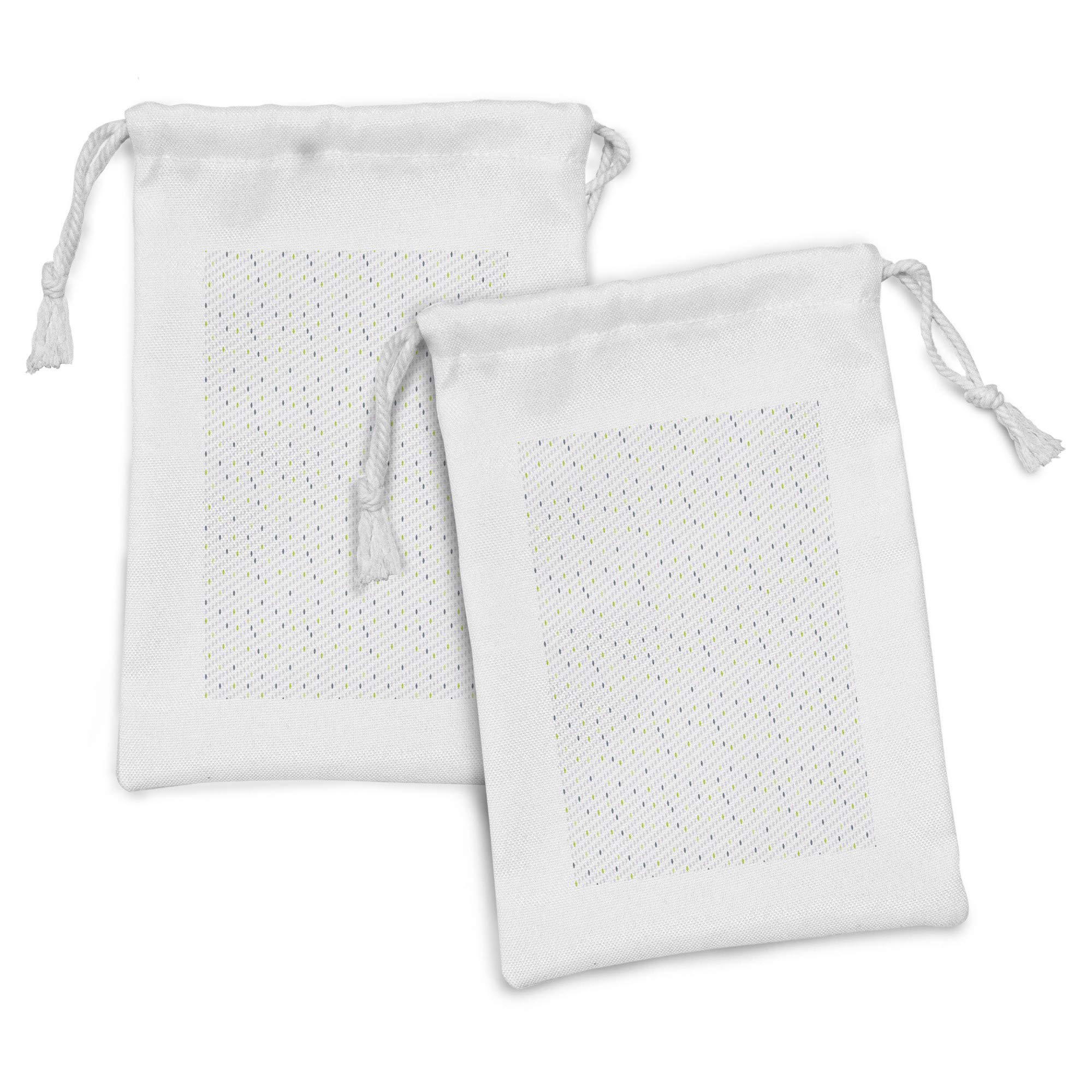 Ambesonne Minimalist Fabric Pouch Set of 2 - Soft Oval Polka Dot Drawstring Bags (9