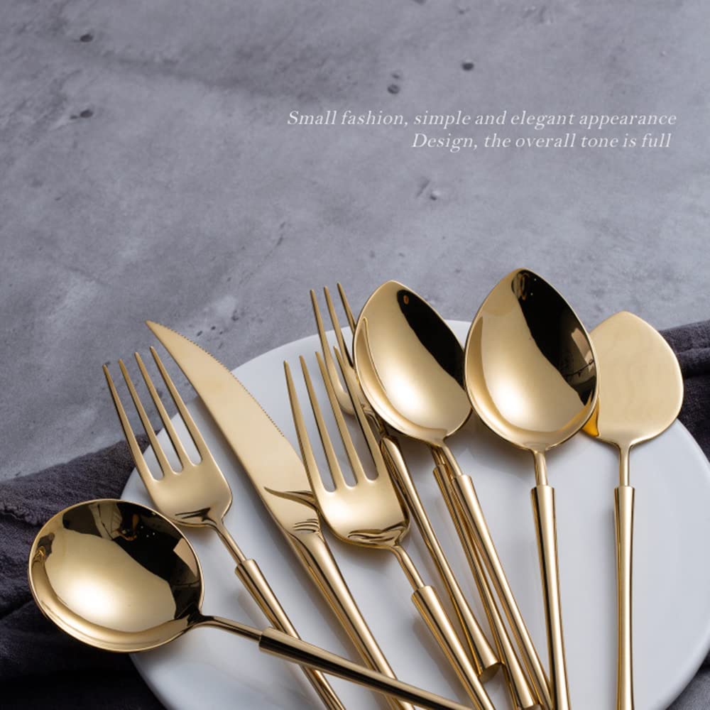 Premium 24-Piece Stainless Steel Flatware Set - 18/10 Mirror Polished Silverware for 6 - Elegant Travel Cutlery with Steak Knives, Dinner Forks & Spoons - Perfect for Camping, Picnics, RV Trips & Dinner Parties