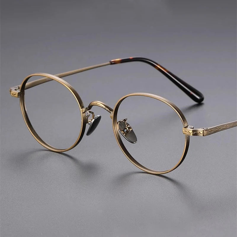 Stylish Black Titanium Round Eyeglasses for Women - Lightweight Full Rim Small Frame 63401 | Perfect for Reading, Work & Everyday Wear