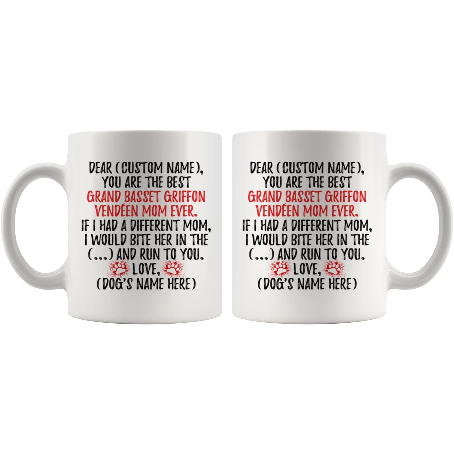 Personalized Grand Basset Griffon Vendeen Dog Mom Coffee Mug - 11oz Custom GBGV Dog Owner Gift for Women - Perfect for Coffee, Tea & Hot Drinks at Home or Office