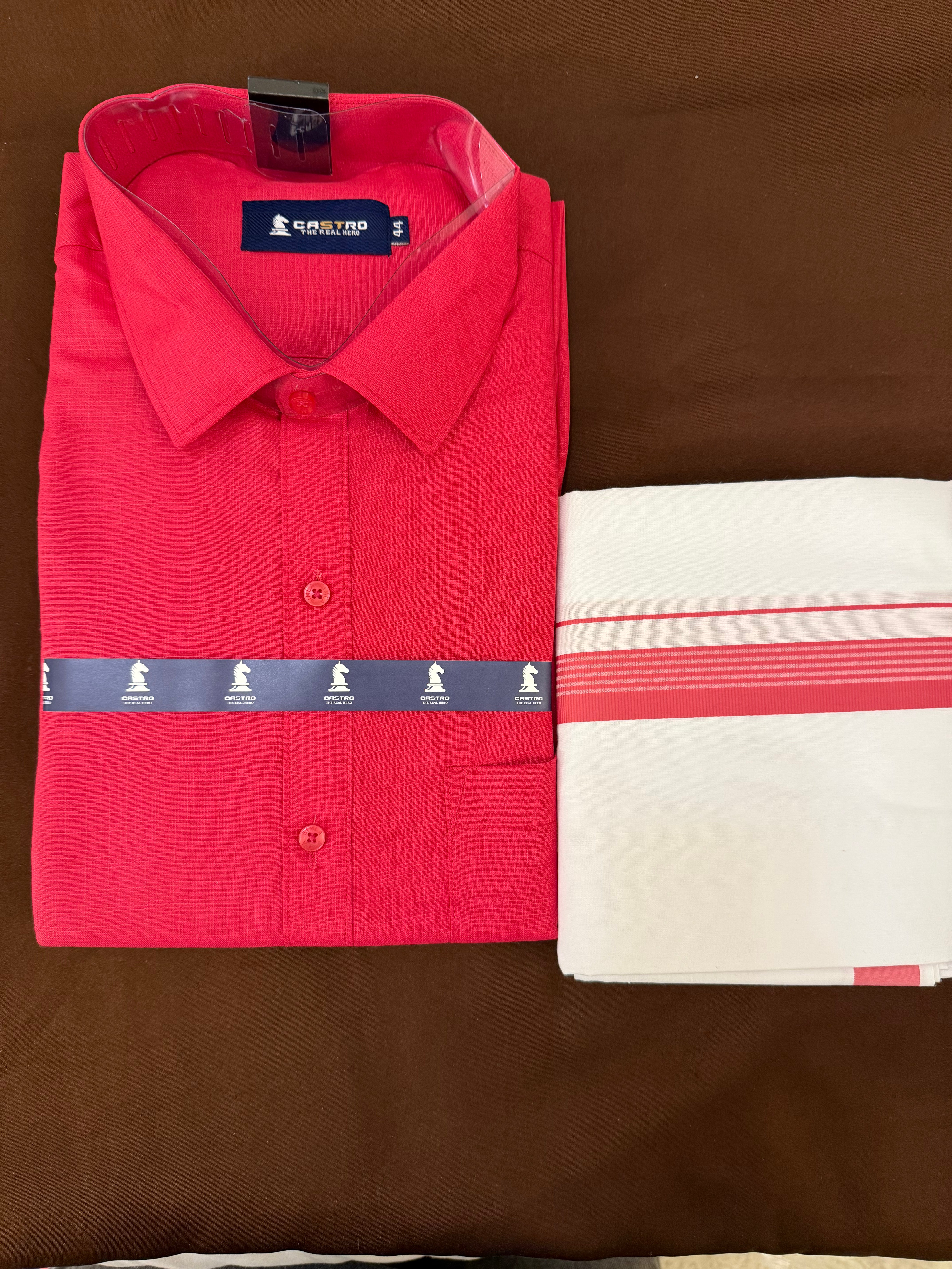 Stylish Dark Pink Men's Cotton Shirt with Embroidered Border - Perfect for Festivals, Weddings & Cultural Events