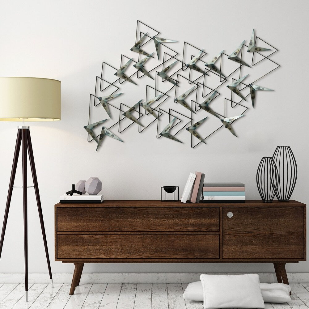 Hand-Painted Etched Metal Wall Sculpture - Arrows Design - Modern Home & Office Decor for Living Room, Bedroom, or Entryway