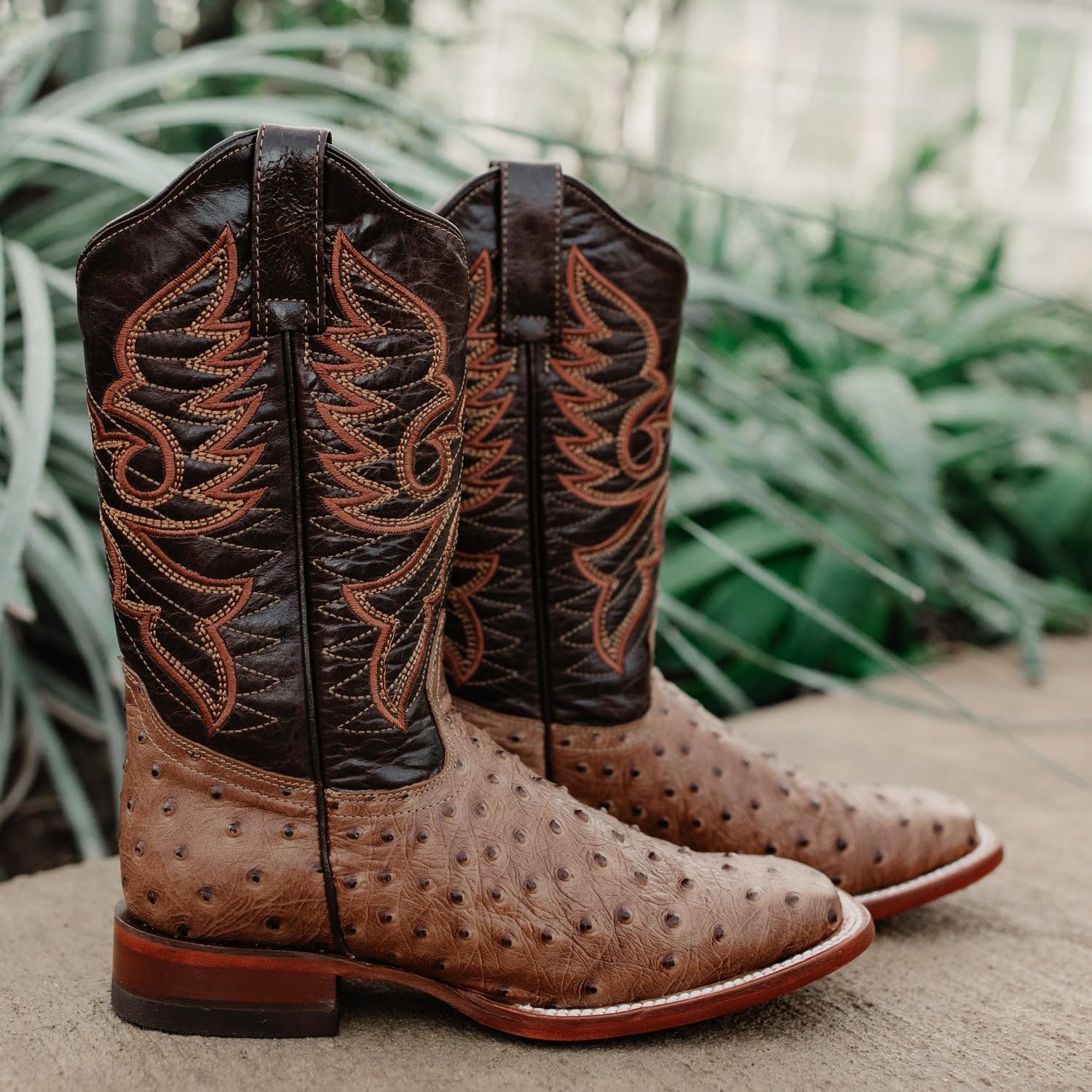 **Soto Boots Women's Ostrich Print Cowgirl Boots – Genuine Leather Handcrafted Cowboy Boots for Women (M8002) – Perfect for Western Rides, Country Events & Fashion Outfits**