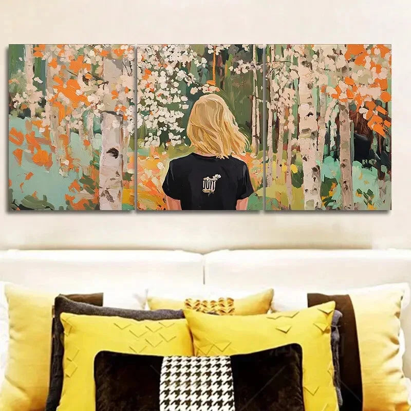 3-Piece Spring Forest Nature Trees Wall Art Set - Framed Canvas 40x60cm (16x24in) - High Quality Print - 100% Australian Made - Ready to Hang - Perfect for Living Room, Bedroom & Office Decor