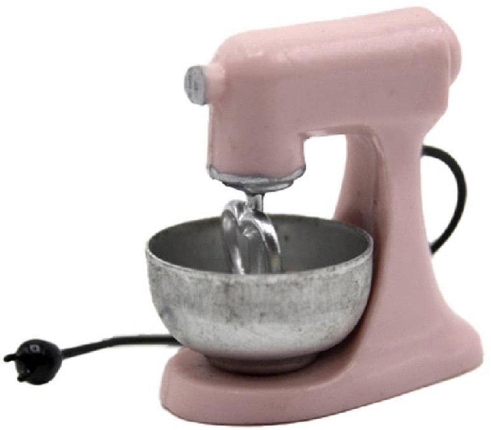 Melody Jane 1:12 Scale Miniature Dollhouse Kitchen Accessory - Pink Modern Food Mixer for Dolls Houses | Perfect for Collectors, DIY Scenes & Kids Play