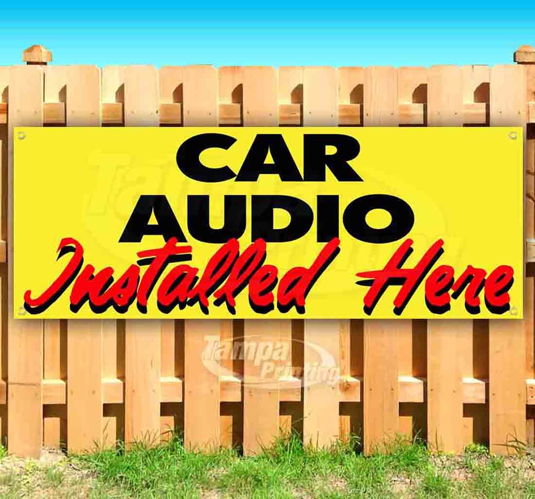 13 oz Heavy-Duty Vinyl Car Audio Installation Banner - Non-Fabric with Metal Grommets - Perfect for Auto Shops & Car Audio Installers