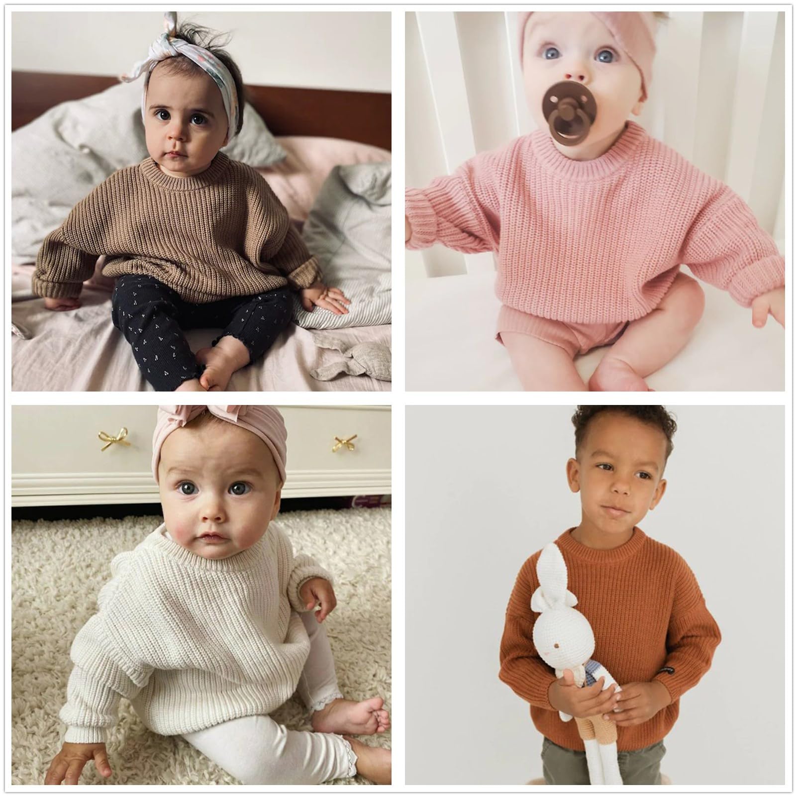 L&ieserram Baby Knitted Jumper Sweater - Soft Long Sleeve Pullover for Newborns & Toddlers (0-5 Years) | Cozy Winter & Autumn Outfit for Boys & Girls | Perfect for Playdates, Family Photos & Holiday Gatherings
