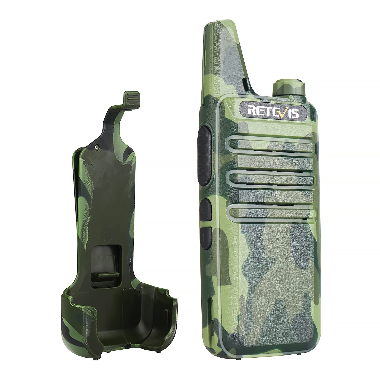 Retevis RT22 Rechargeable Walkie Talkies with VOX, Emergency Alarm & Long Range - Ideal for Outdoor Adventures, Cruise Ships, ATV, Hunting & Skiing (4 Pack, Camouflage) | Perfect for Family Camping, Hiking & Emergency Communication