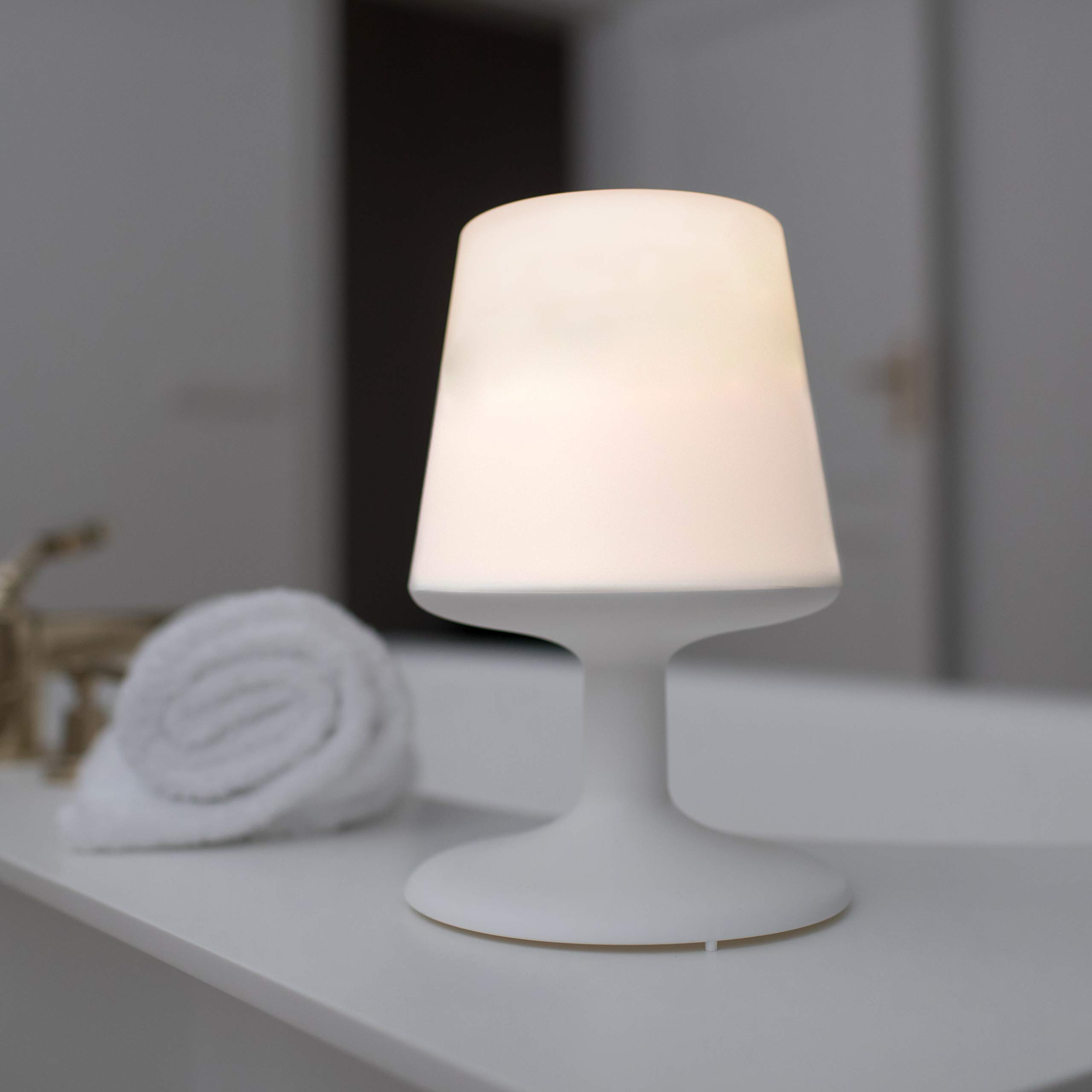 Koziol Light to GO Mood Light - Portable LED Night Light for Bedroom, Travel, Camping | Black USB Rechargeable Ambient Lamp for Relaxation & Decor
