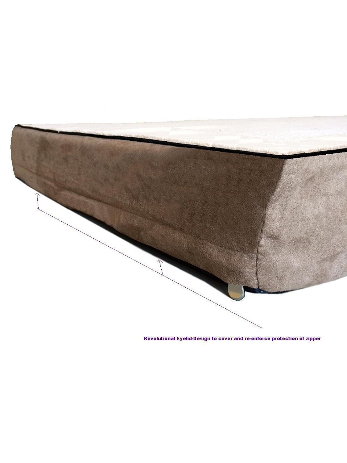 Luxury Soft Dog Bed Cover - Beige Coral Fleece, Non-Slip Zippered (47