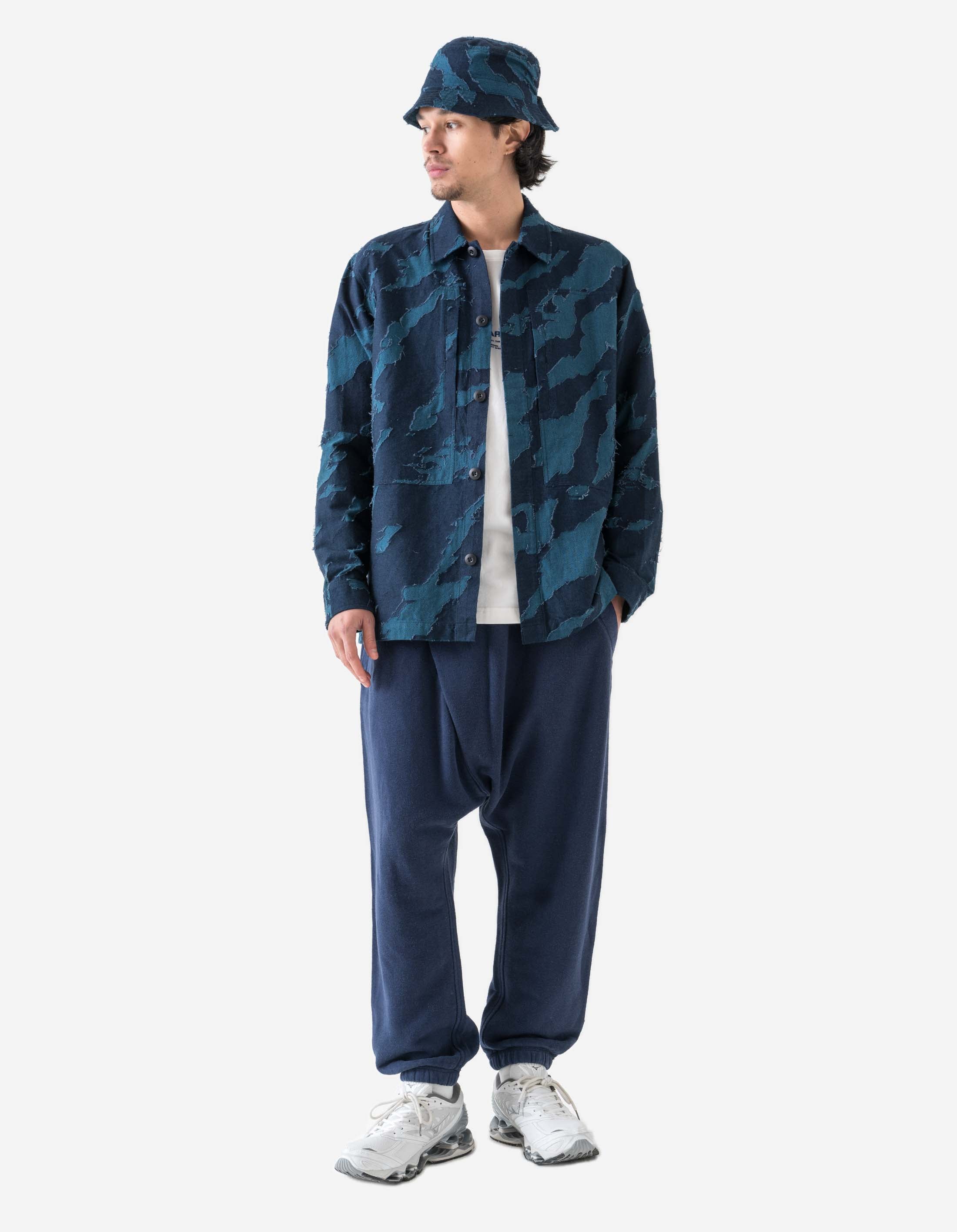 5232 Asym Low Hemp Sweatpants for Men - Eco-Friendly Navy Blue Joggers | Comfortable Lounge Pants for Yoga, Running & Casual Wear