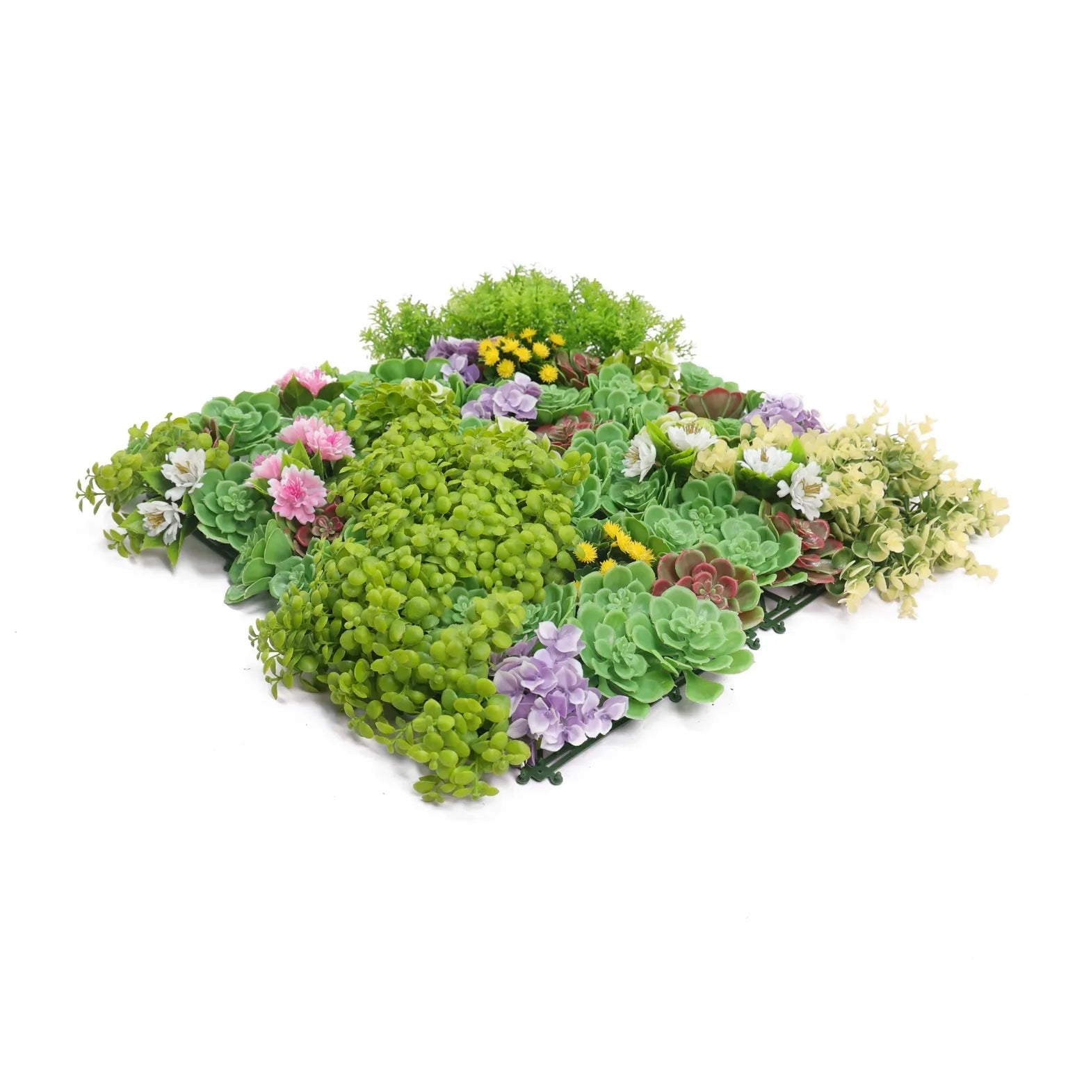UV Resistant Artificial Dense Succulent Vertical Garden Panel - 50cm x 50cm Fake Plant Wall Decor for Indoor & Outdoor Spaces, Balcony, Office, and Home Decoration