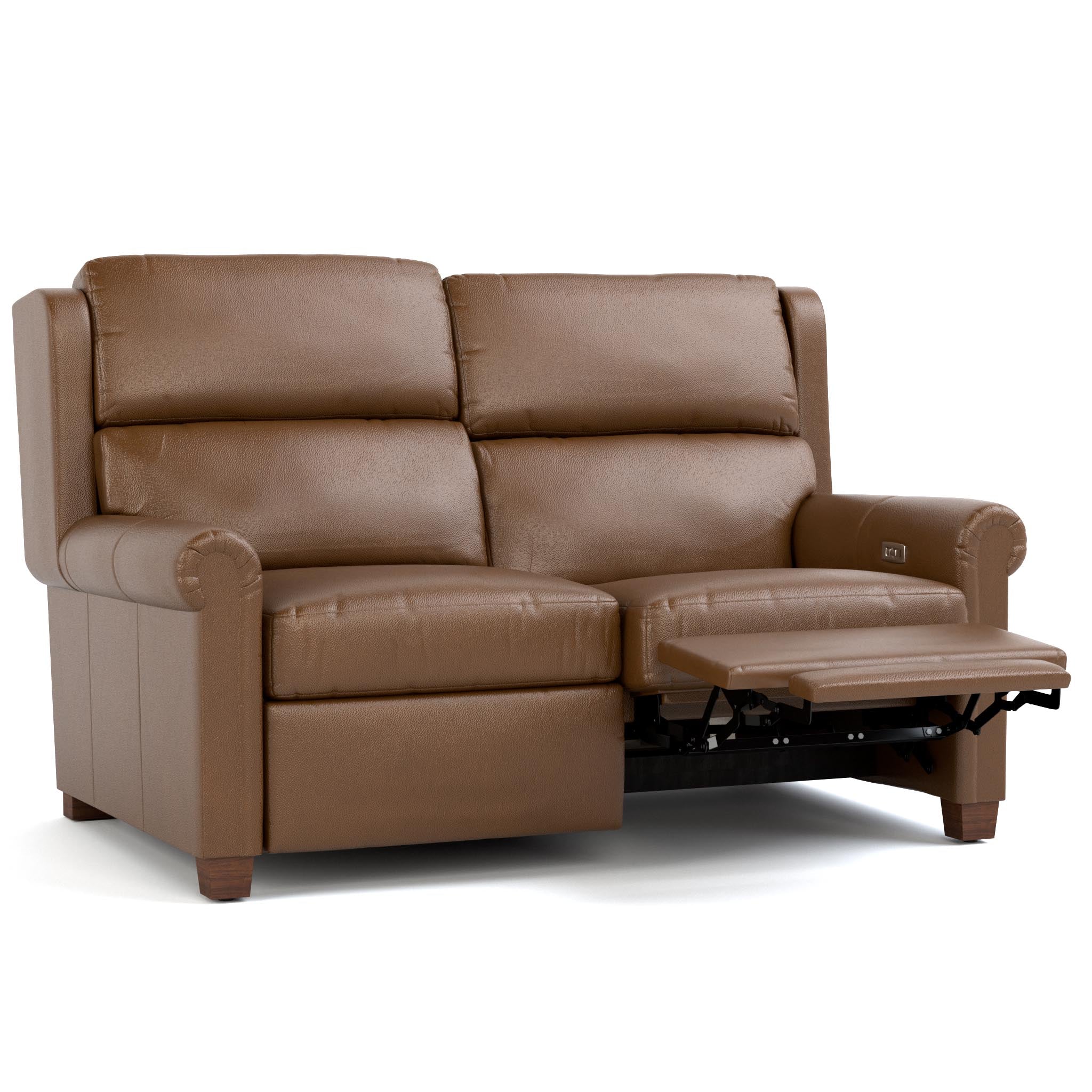 Woodlands Small Roll Arm Motion Loveseat - Compact Reclining Sofa for Small Spaces | Perfect for Apartments, Dorms & Cozy Living Rooms