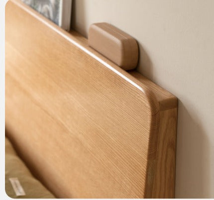 Solid Oak Wood High Headboard Bed - Queen Size, Rustic Farmhouse Style for Bedroom Decor - Perfect for Master Bedrooms, Guest Rooms & Cozy Retreats