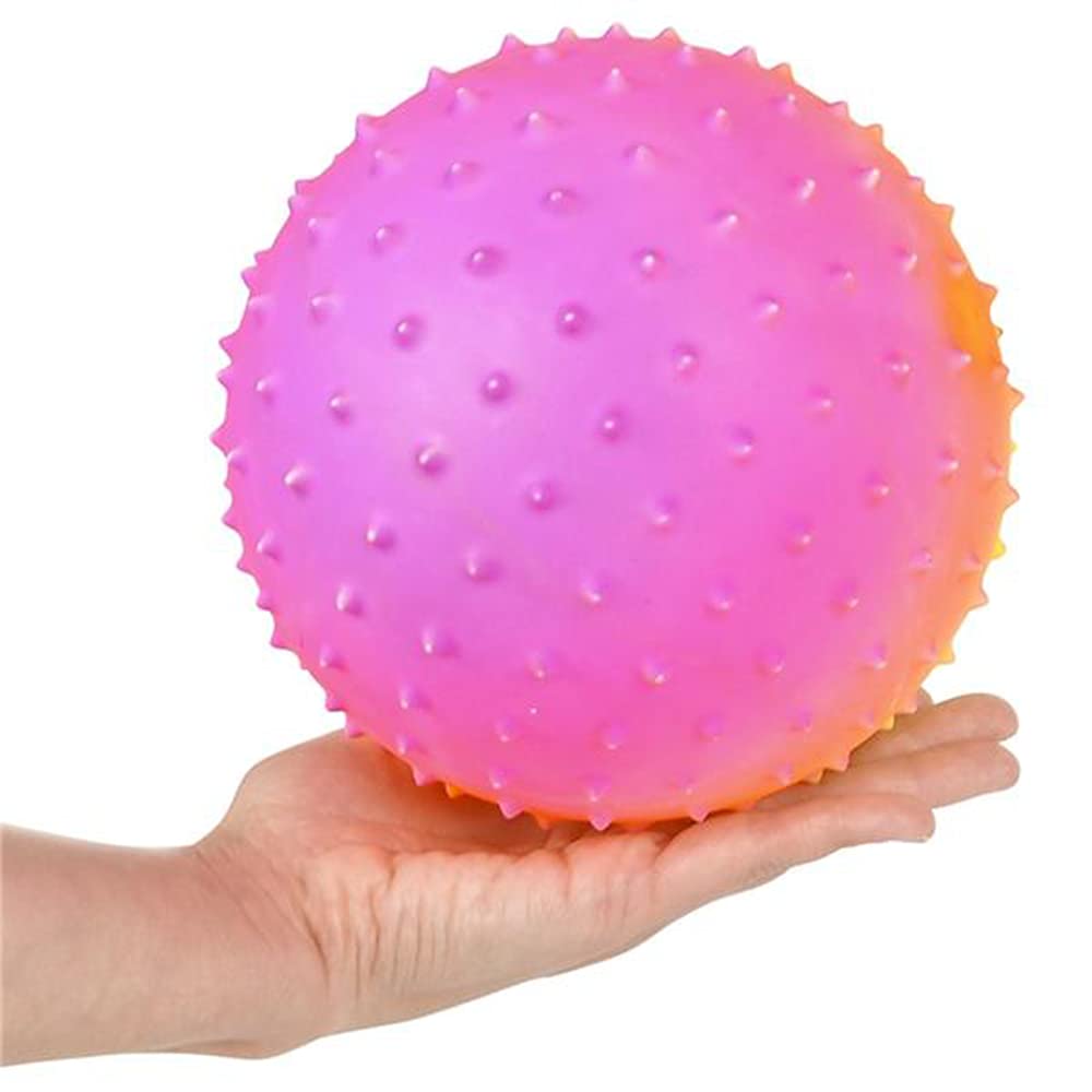 ArtCreativity 6-Pack Rainbow Knobby Balls - 4.75 Inch Spiky Sensory Toys for Kids & Adults - Stress Relief Fidget Toys, Autism Sensory Tools - Perfect for Birthday Party Favors, Classroom Rewards, Treasure Box Prizes & Occupational Therapy - Sold Deflated