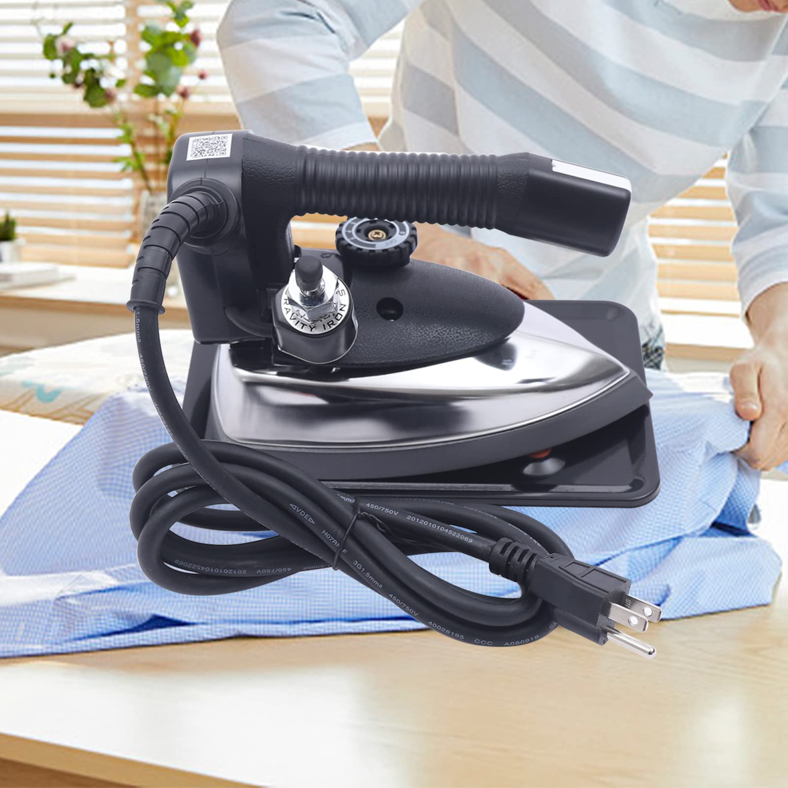 1000W Commercial Steam Iron with 3L Tank - Industrial Electric Steamer for All Fabrics (60~220℃, 110V) - Durable Wear-Resistant & Non-Stick Soleplate - Perfect for Laundry Business, Tailoring Shops & Home Use