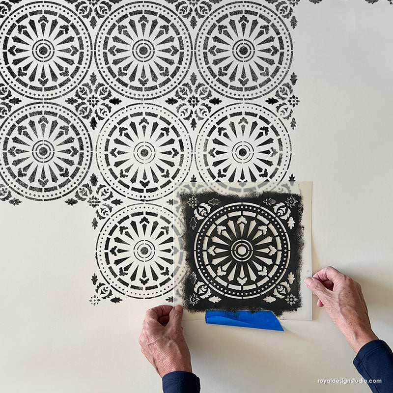 Delicate Tile Stencil - Reusable DIY Wall & Floor Stenciling Kit for Home Decor, Bathroom & Kitchen Renovation | Perfect for Creating Custom Patterns on Ceramic, Porcelain & Concrete Tiles