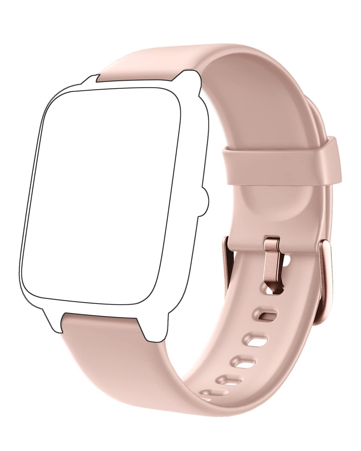 GRV Replacement Strap Band for Smart Watch FC1 - Pink Silicone Watch Band Compatible with Smartwatch Accessories | Perfect for Workouts, Running & Daily Wear