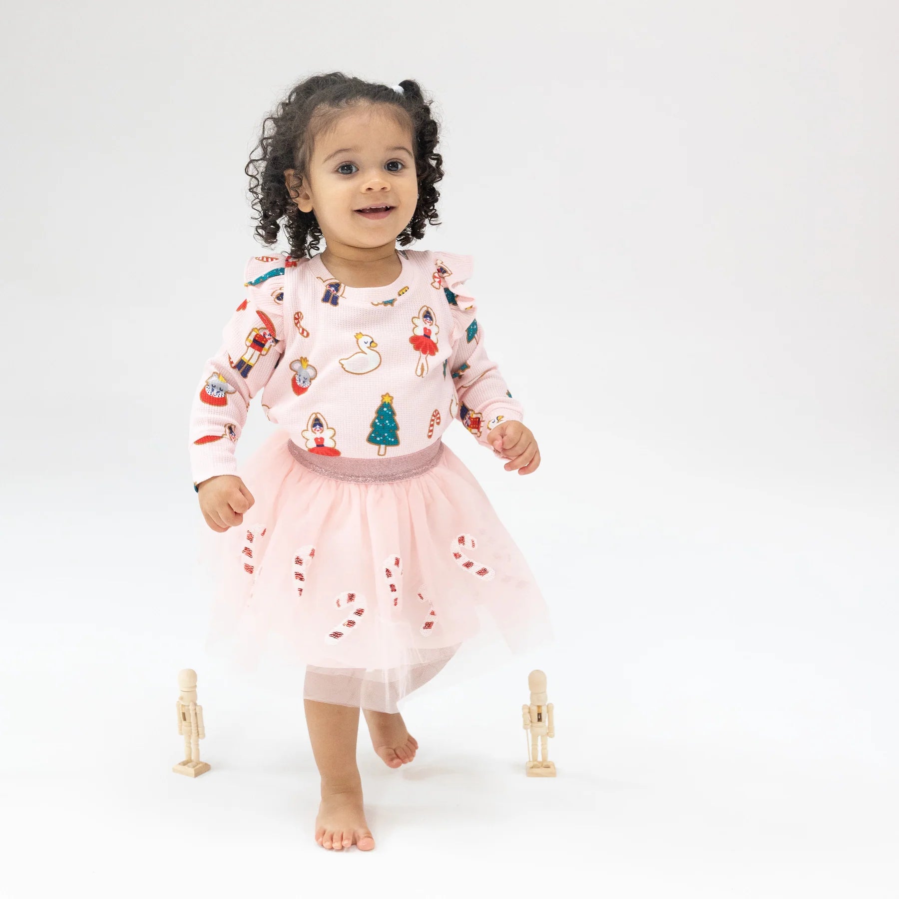 Pink Ruffle Christmas Cookie Sweatshirt - Sugar Plum Fairy Holiday Sweater for Women | Perfect for Christmas Parties, Gift Exchanges & Festive Outfits
