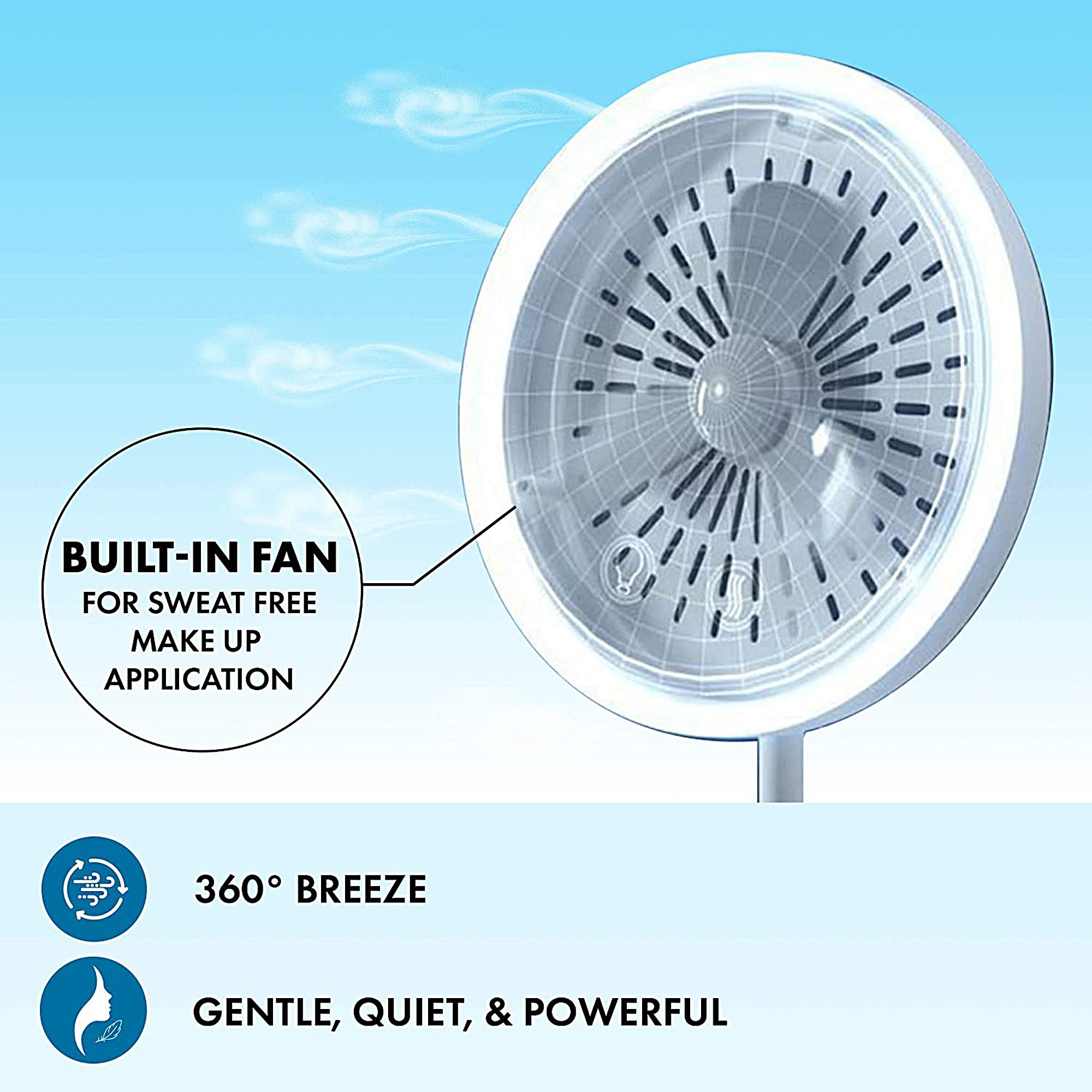 Cool Aire Mirror - Anti-Fog Bathroom Mirror with LED Light for Makeup & Shaving, Perfect for Steam-Free Grooming in Humid Bathrooms