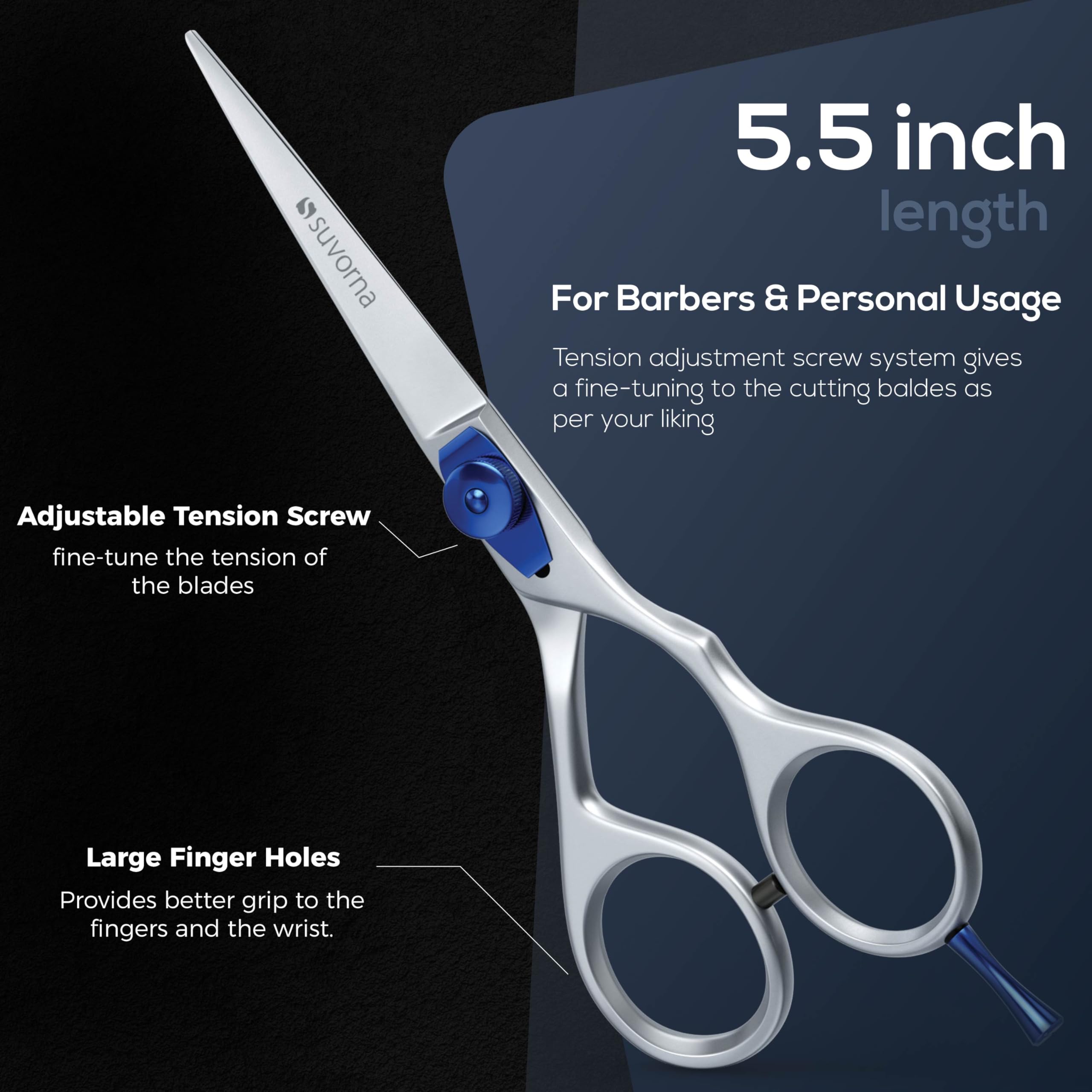Professional 5.5 Inch Hair Cutting Scissors for Barbers & Stylists - Sharp Hairdressing Shears for Women & Men - Perfect for Salon, Home Haircuts & DIY Styling