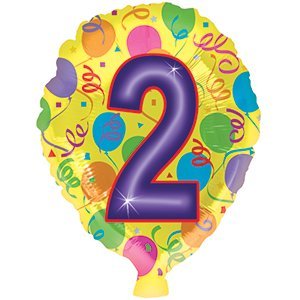 PMU Foiltex 18 Inch Number 2 Latex Balloons for Birthday Party Decorations - Pack of 1 | Perfect for Birthday Parties, Baby Showers & Anniversary Celebrations