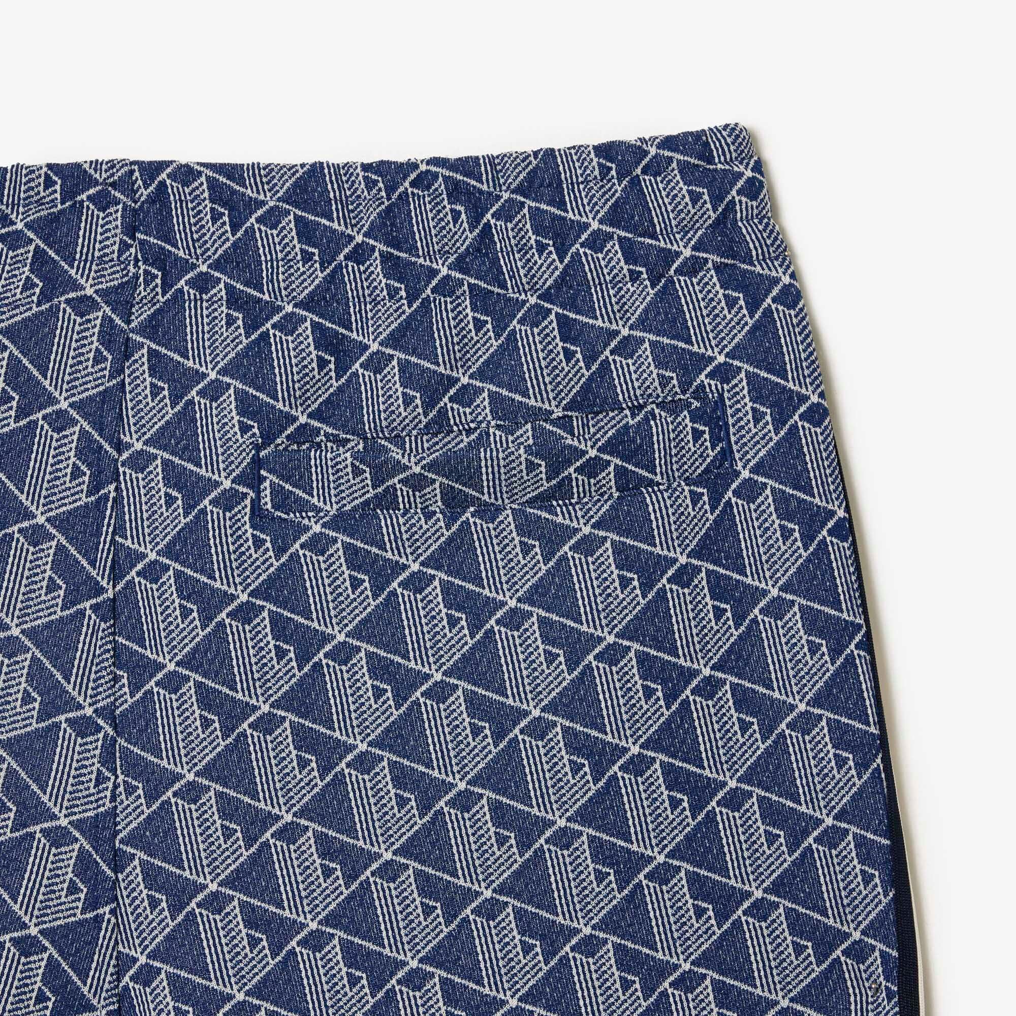 Lacoste Men's Monogram Print Casual Pants - Comfortable Slim Fit Trousers for Work, Travel & Everyday Wear