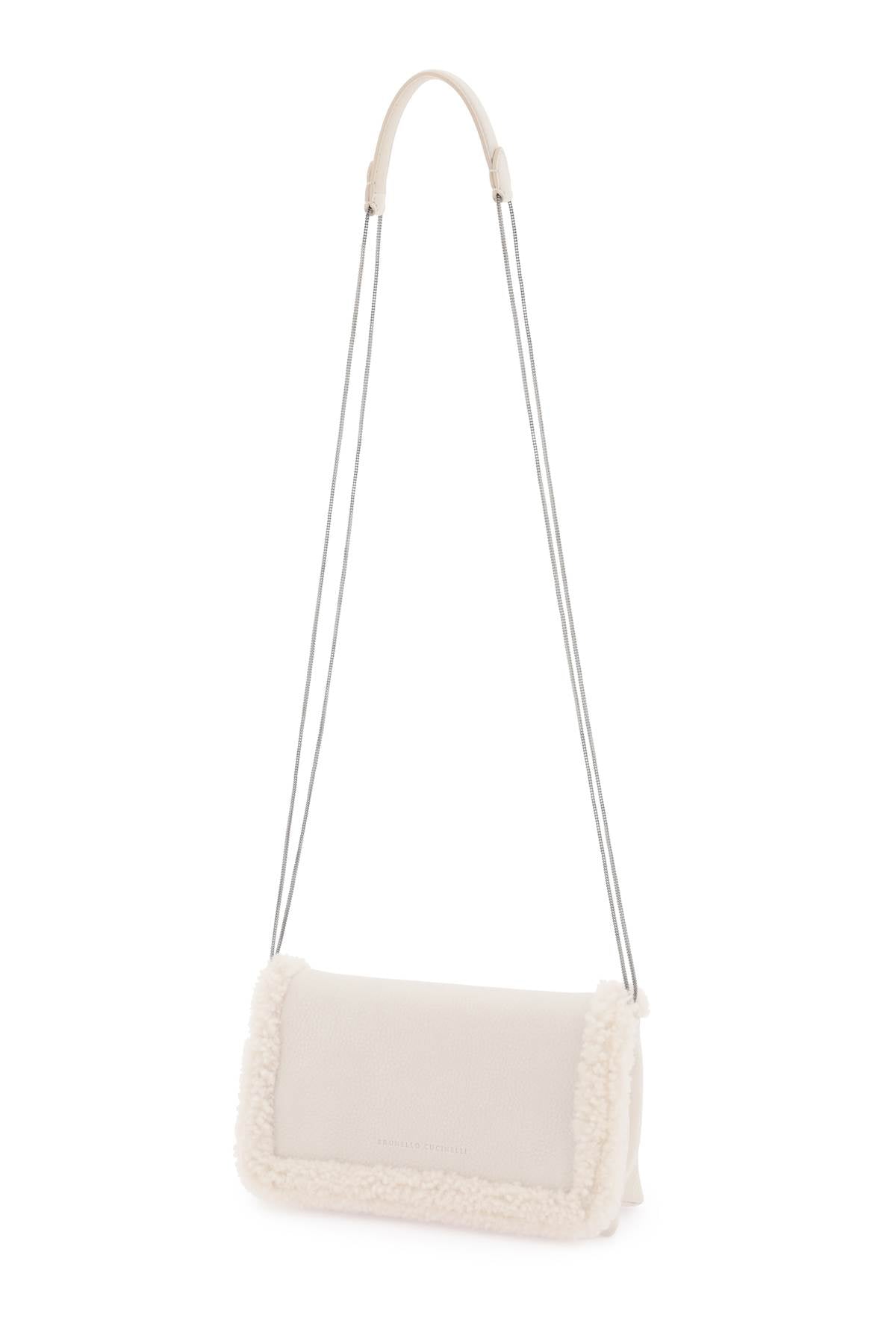 Brunello Cucinelli Nubuck Leather 'City' Bag with Precious Chain - Stylish Crossbody Purse for Women, Perfect for Work, Travel & Evening Out