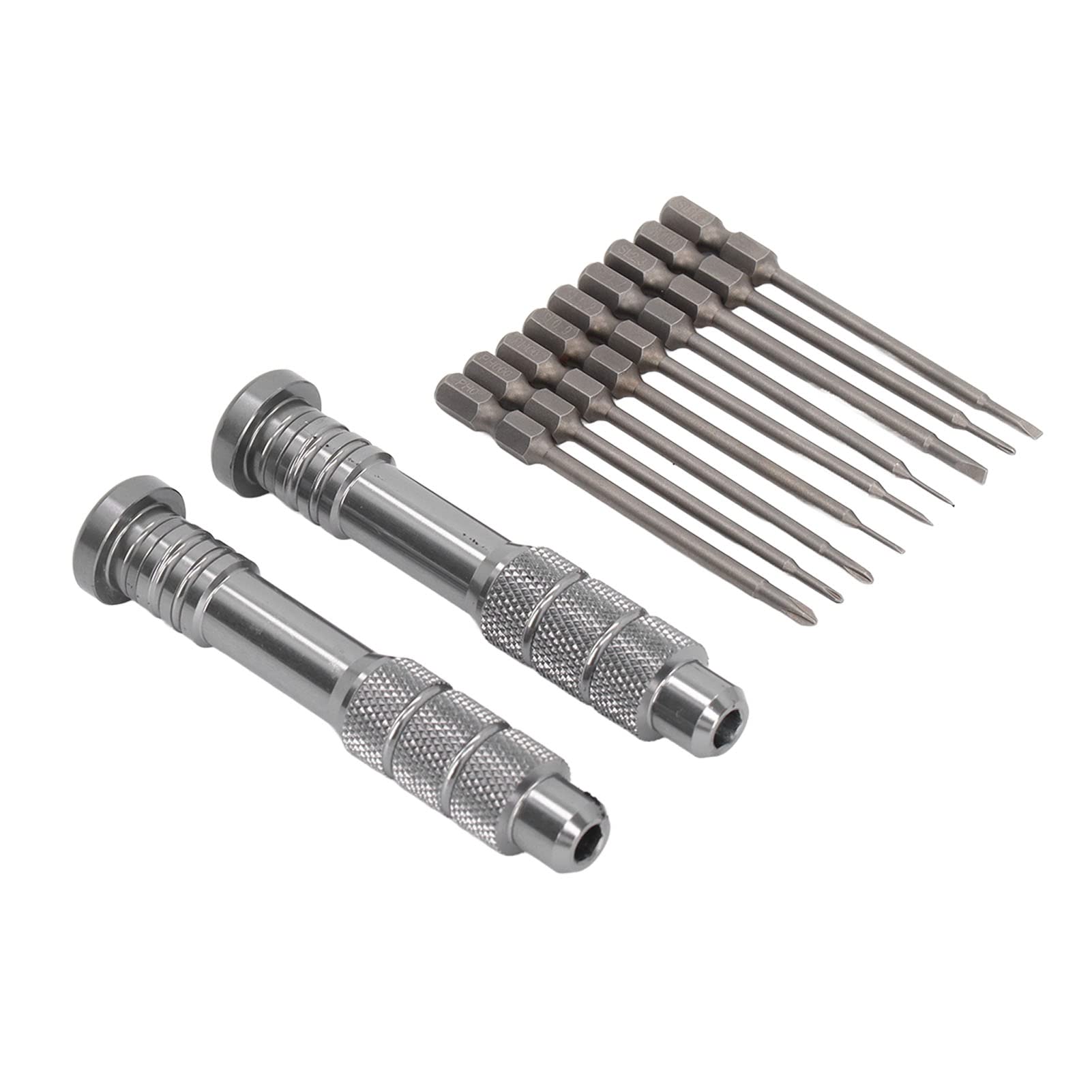 Premium Steel Slotted Screwdriver Set - 9 Precision Bits & 2 Ergonomic Handles for Electronics Repair, Camera Lens, Computer & DIY Projects | Professional Hand Tool Kit for Home & Workshop Use