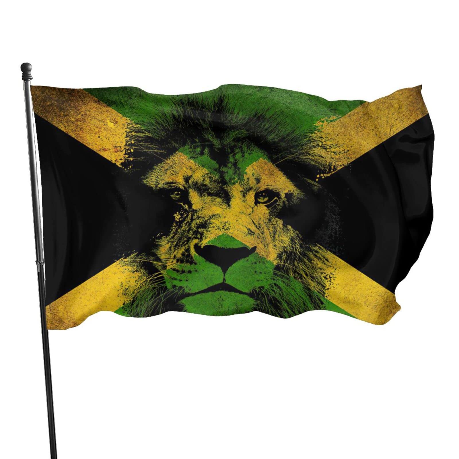 Jamaican Lion Flag - Durable Polyester Outdoor/Indoor Decorative Flag for Home, Garden & House Decor | Perfect for Patio, Yard & Wall Display