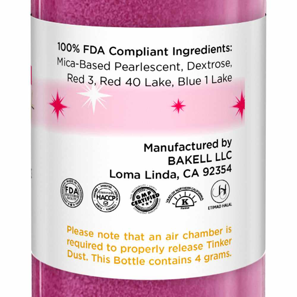 Cranberry Tinker Edible Glitter Spray 4g Pump | Tinker Dust® | Food-Safe Sparkle for Cakes, Cupcakes & Cocktails