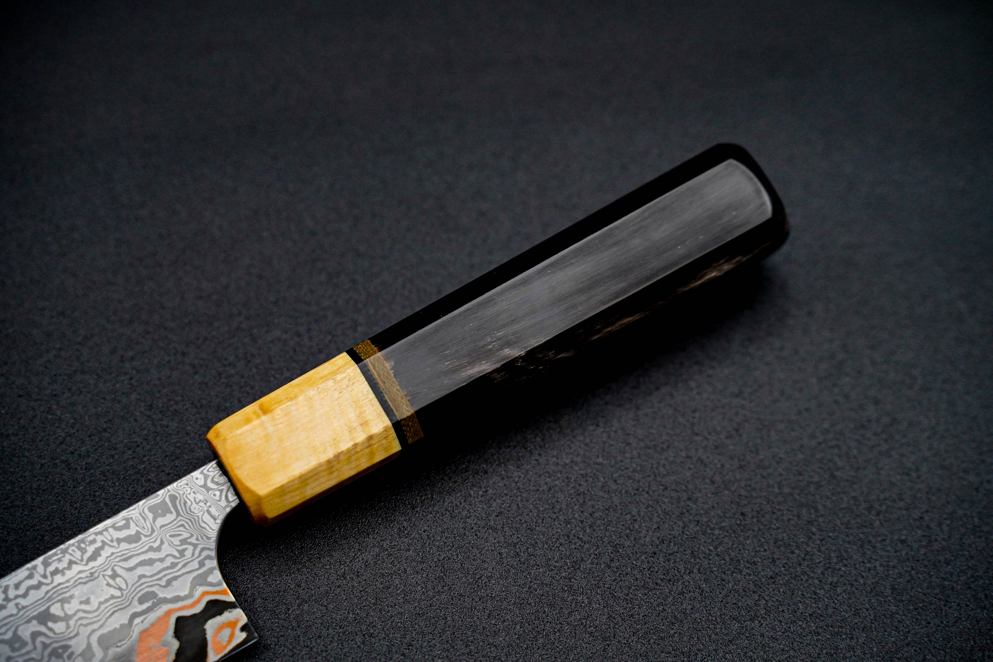 Premium Jamison Chopp 145mm 1095 CuMai Petty Knife - High Carbon Steel Blade with Copper & Damascus Layers - Perfect for Home Chefs, Sushi Prep & Precision Cutting