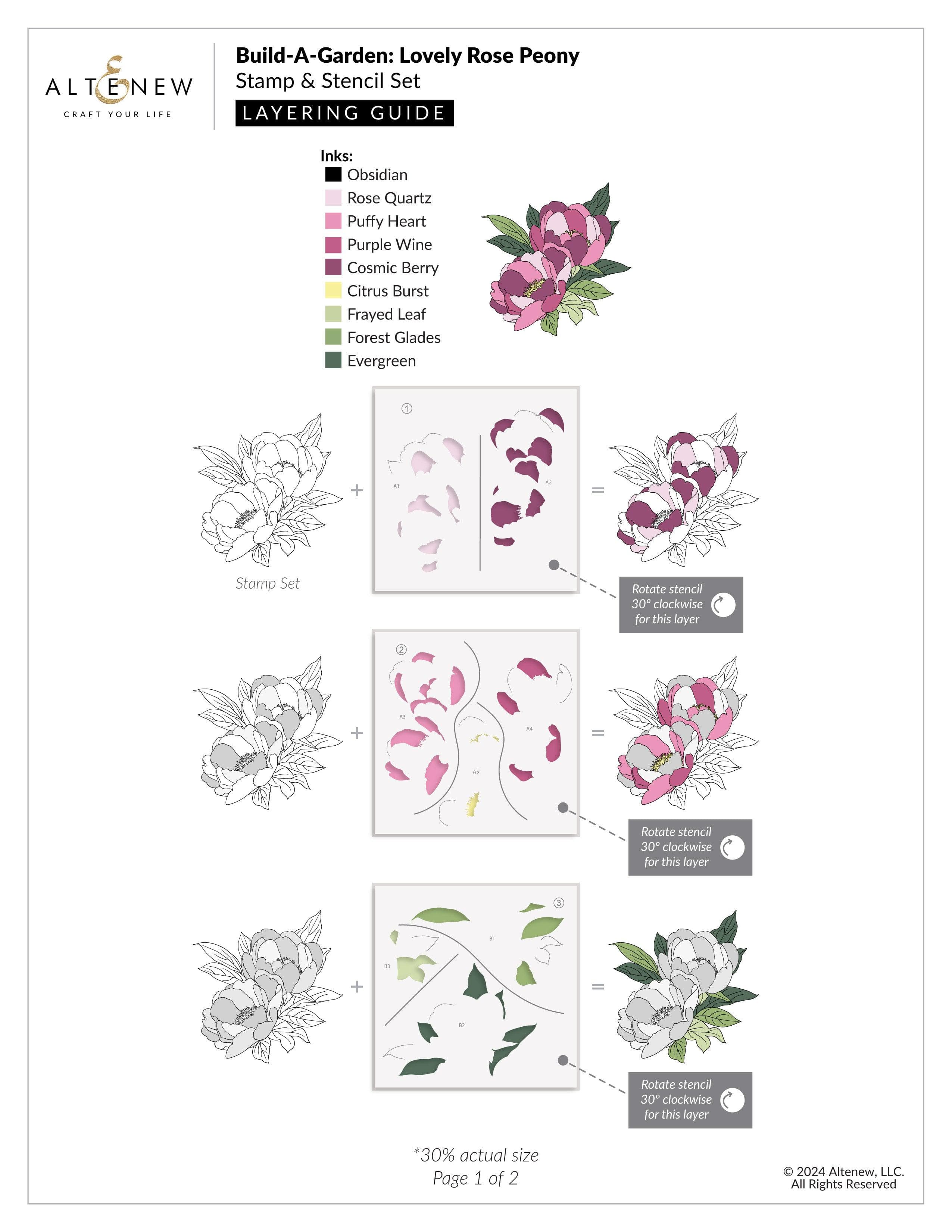 Build a Garden: Lovely Rose Peony & Add-on Die Bundle for DIY Scrapbooking, Card Making, and Paper Crafting Projects